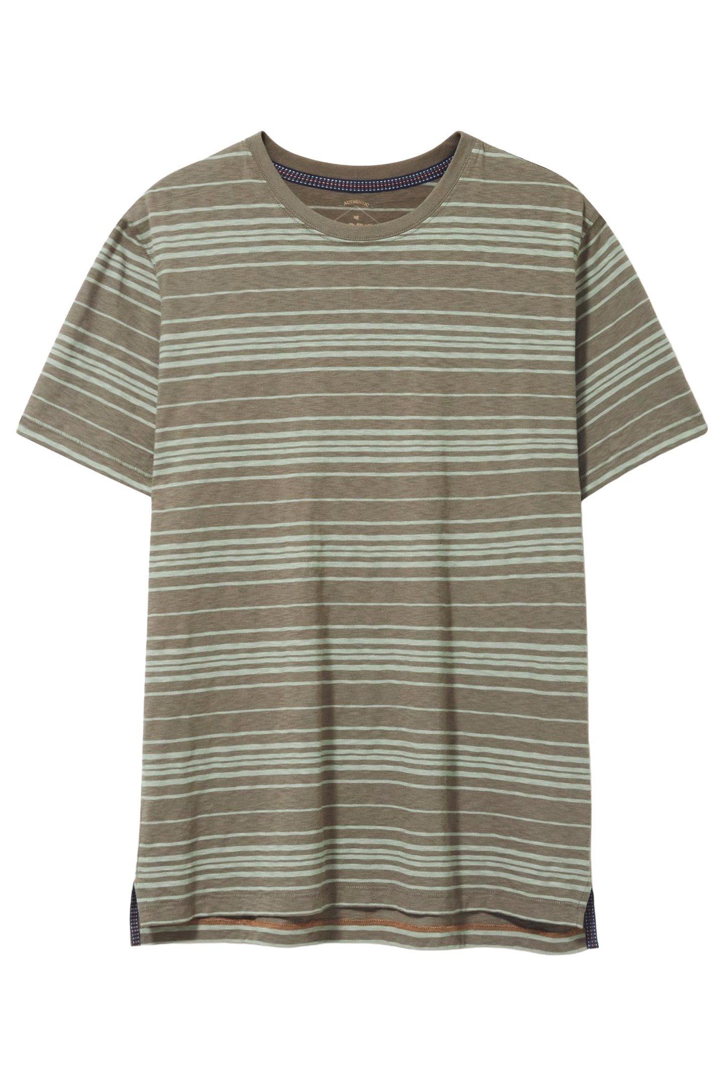 ABERSOCH STRIPE SS TEE KHAKI GREEN 3
