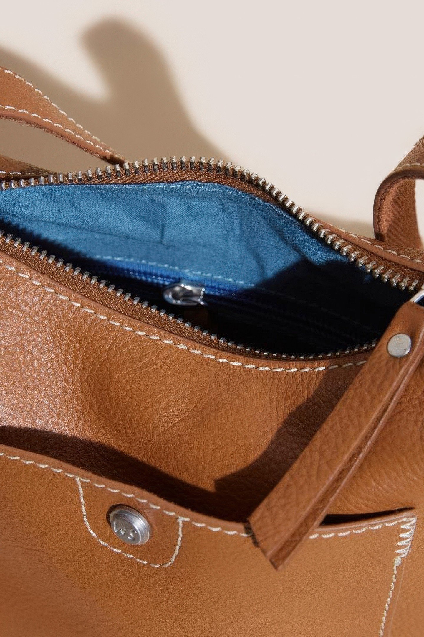 MINI FERN LEATHER CROSSBODY MID TAN 7