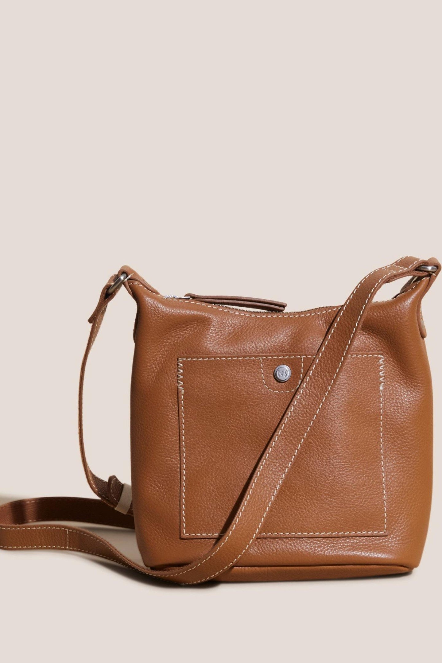 MINI FERN LEATHER CROSSBODY MID TAN 5