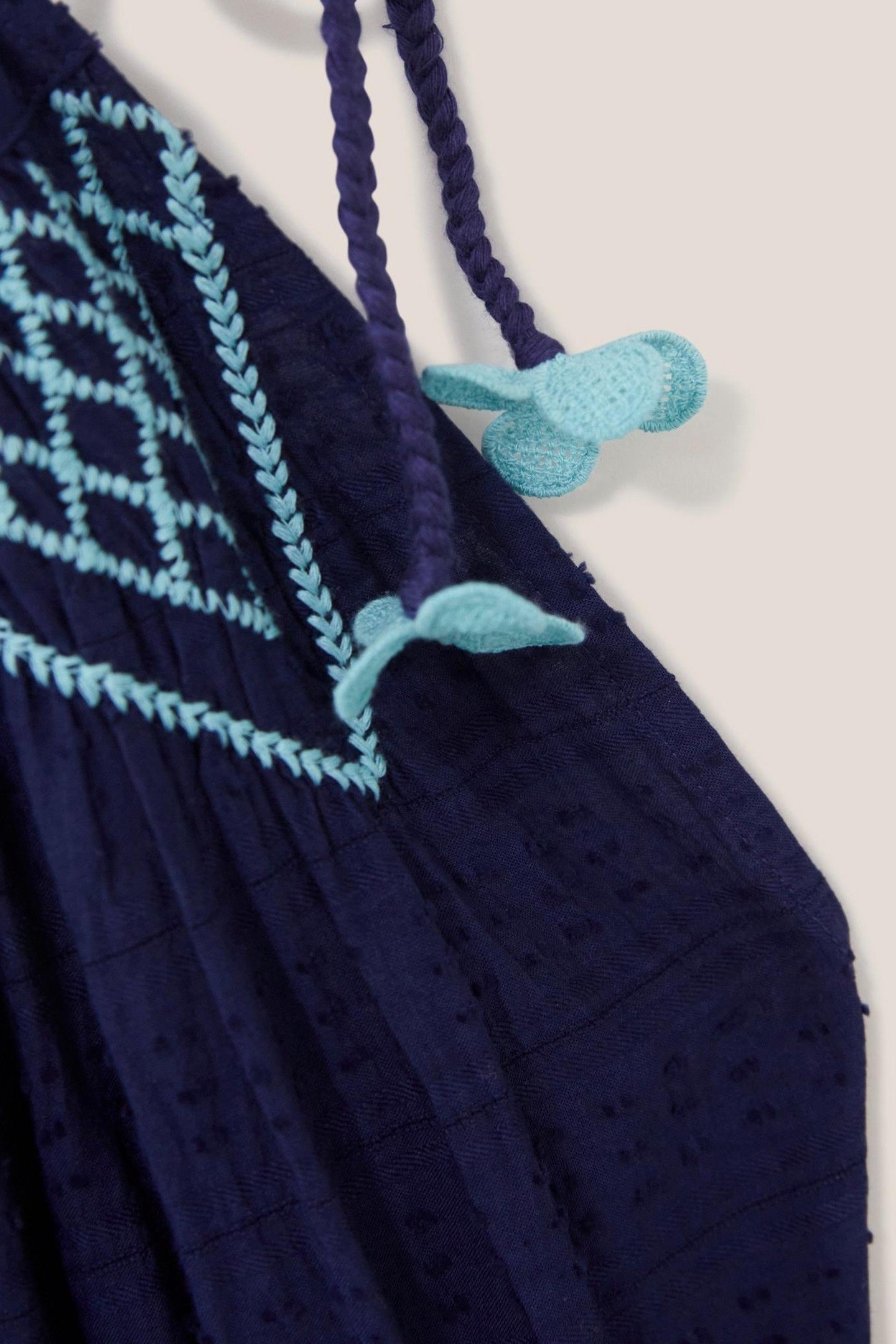 LULEE COTTON MAXI DRESS NAVY MULTI 4