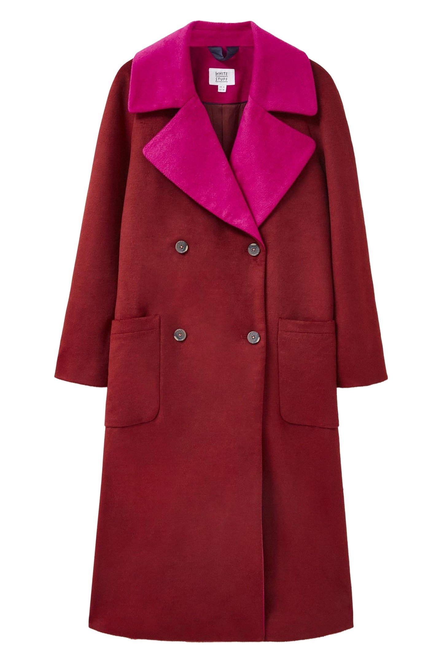 ADELINE COLOUR BLOCK COAT PLUM MULTI 1