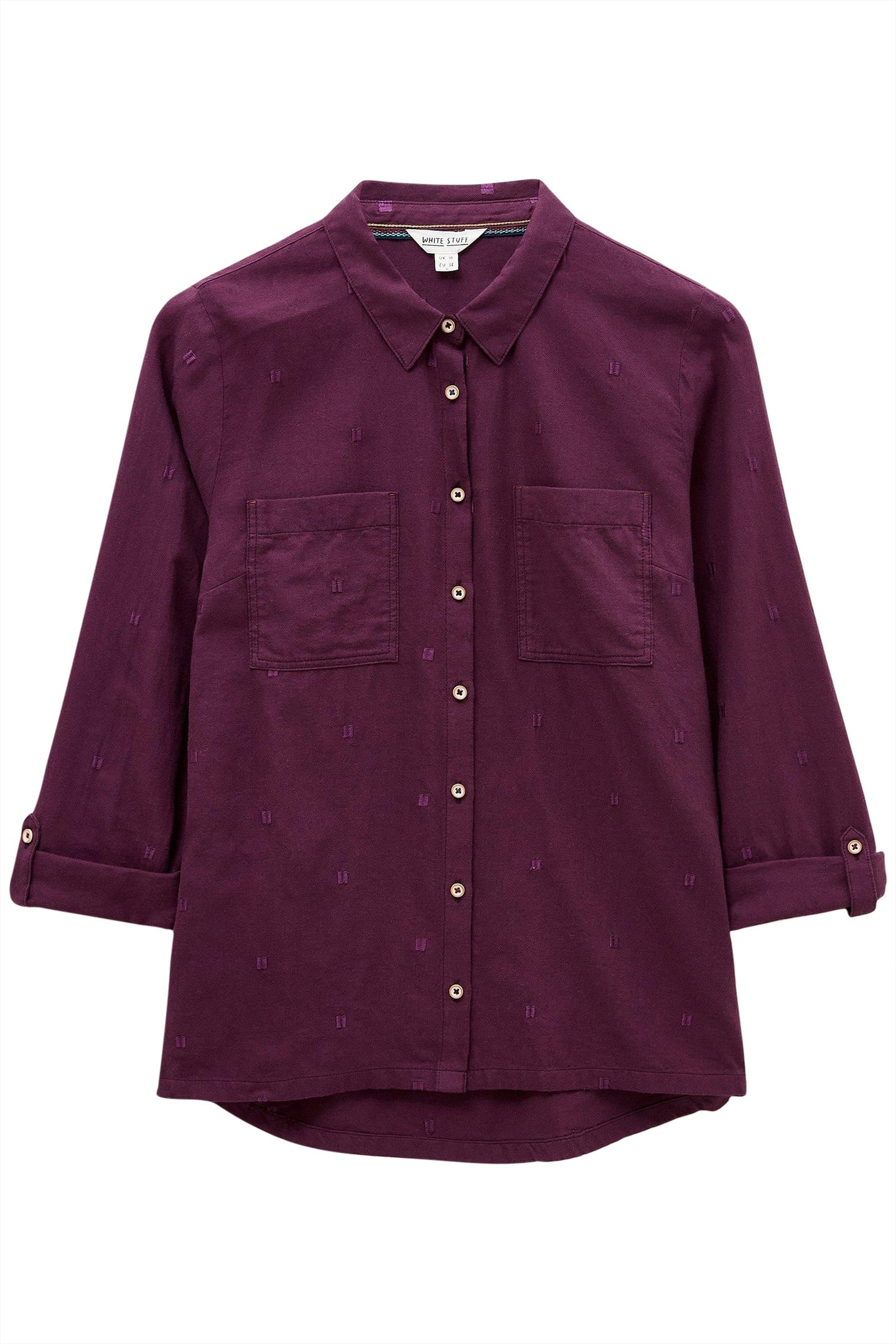 SOPHIE ORGANIC COTTON SHIRT DARK PLUM 3
