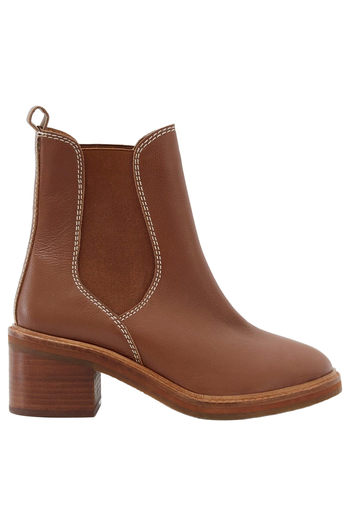 CONNIE LEATHER CHELSEA BOOT MID TAN 1