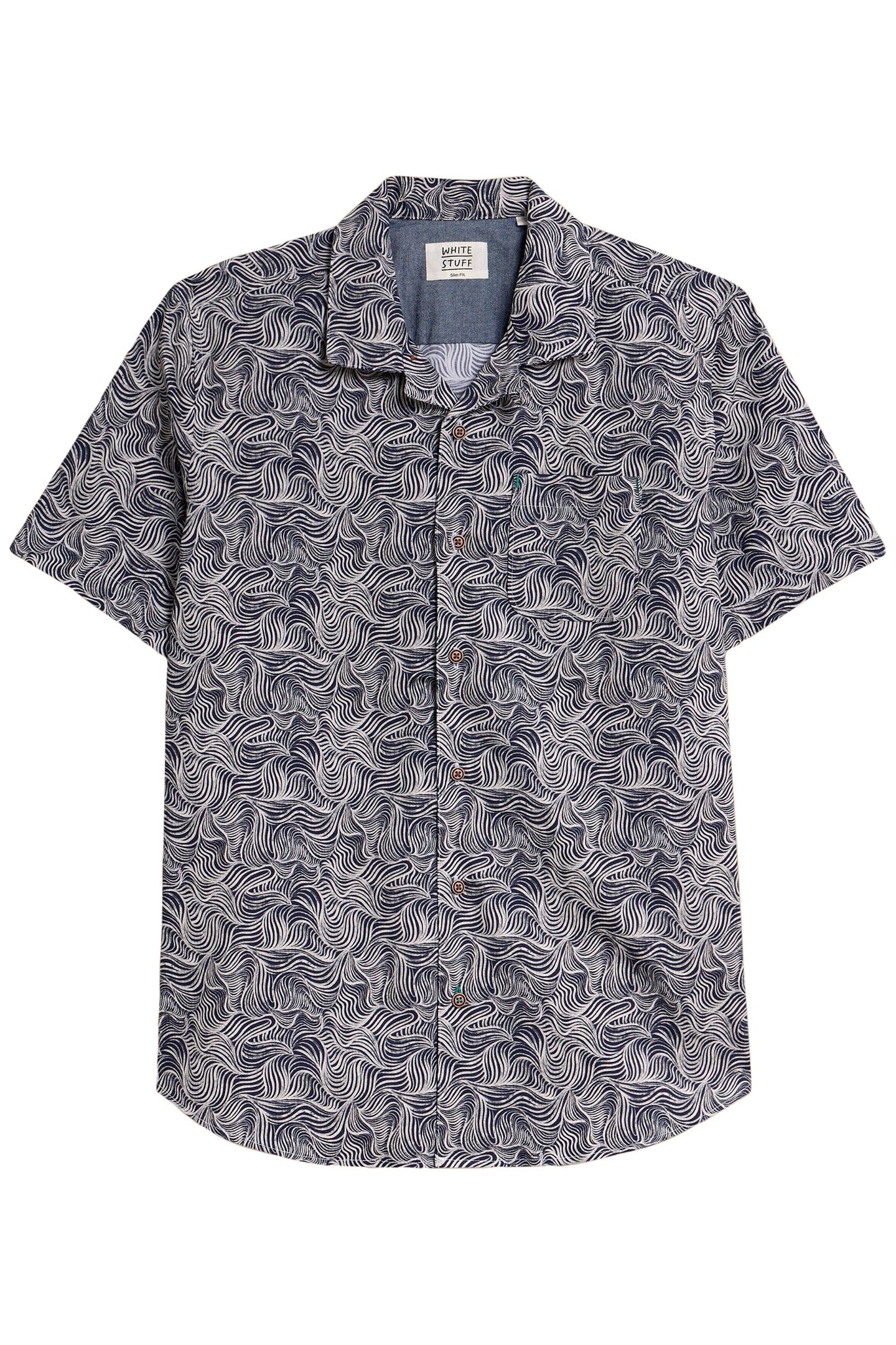 WAVES PRINTED SS SHIRT NAVY PRINT 3
