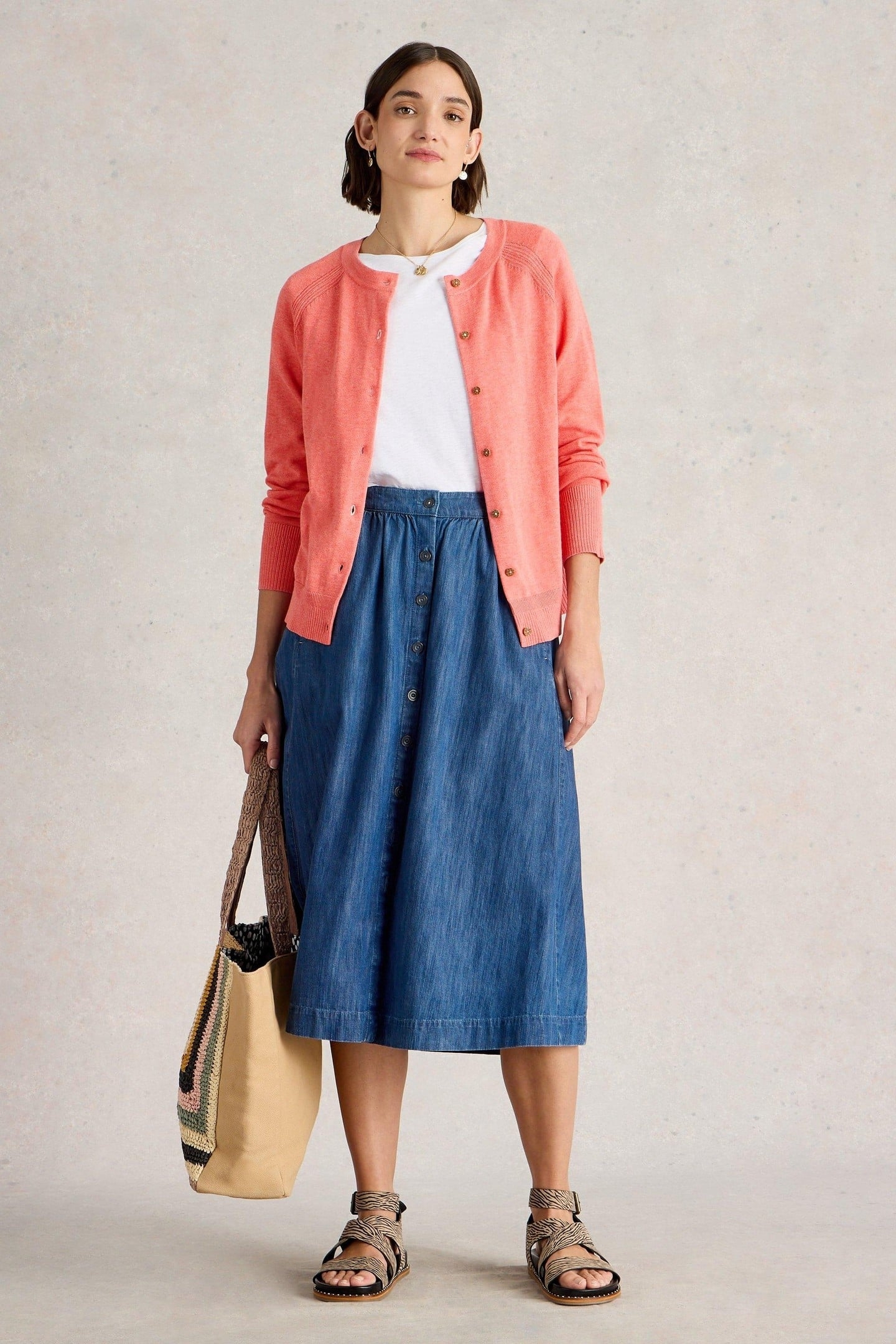 LULU CARDI MID CORAL 1