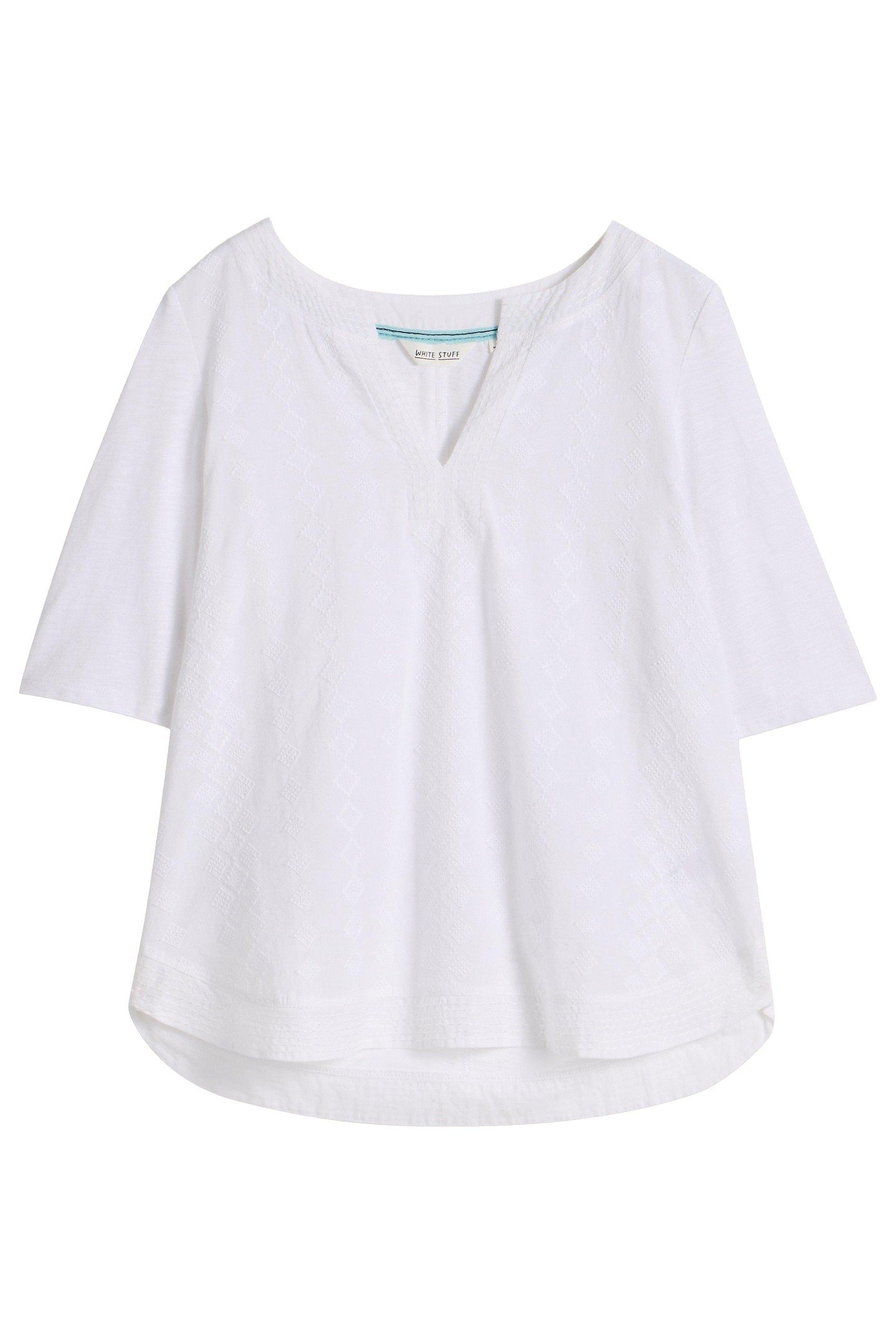 WEAVER NOTCH NECK TOP BRILLIANT WHITE 3