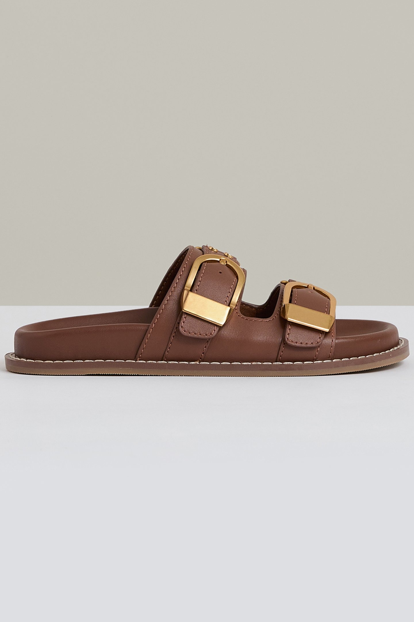 BUCKLE SANDAL TAN 1