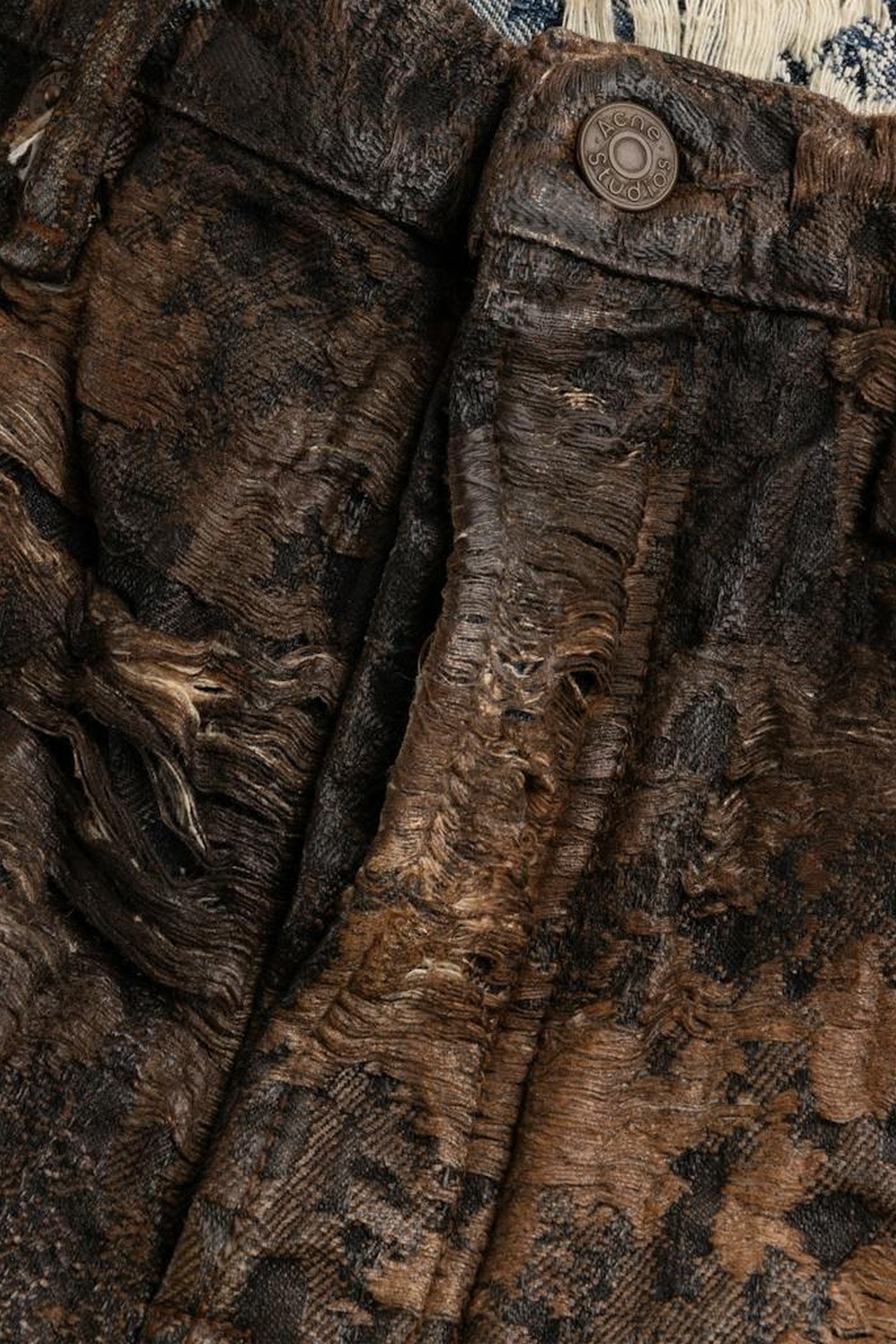 ACNE STUDIOS – DENIM MONOGRAM SHORTS BROWN 4