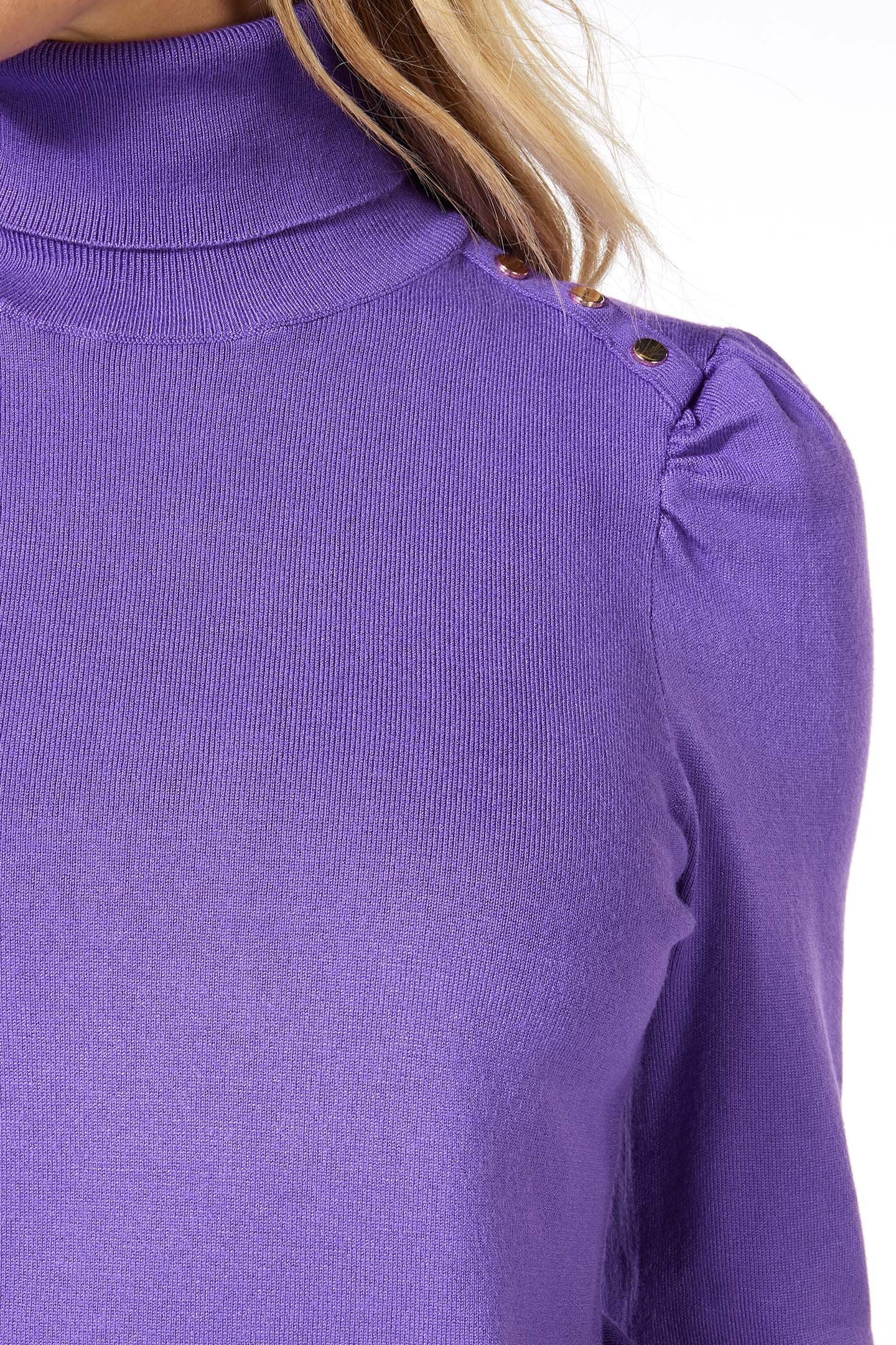 SWEATER FANCY DETAIL SHLDR BASIC KNIT DEEP LAVENDER 8