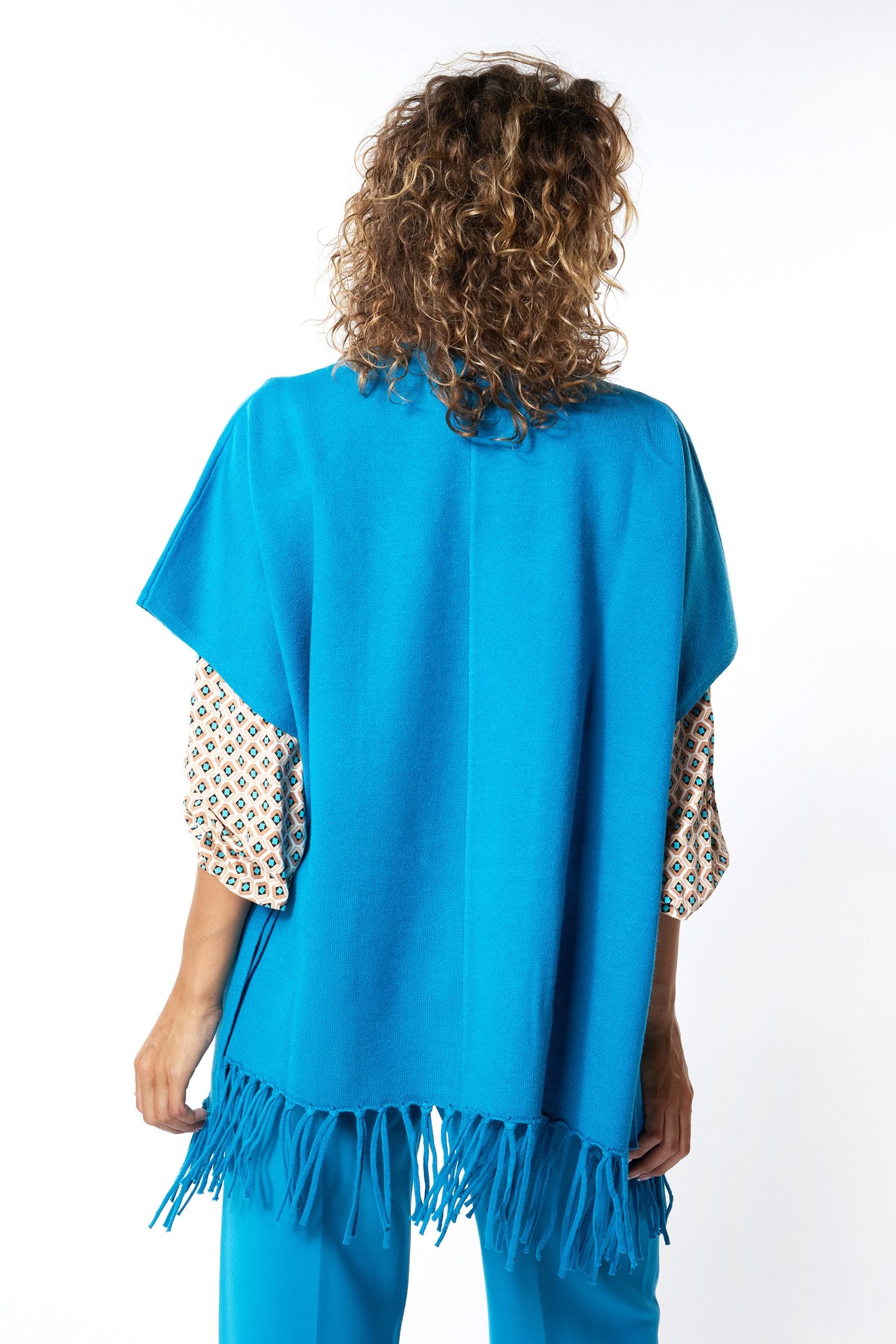 PONCHO FRINGES PETROL 5