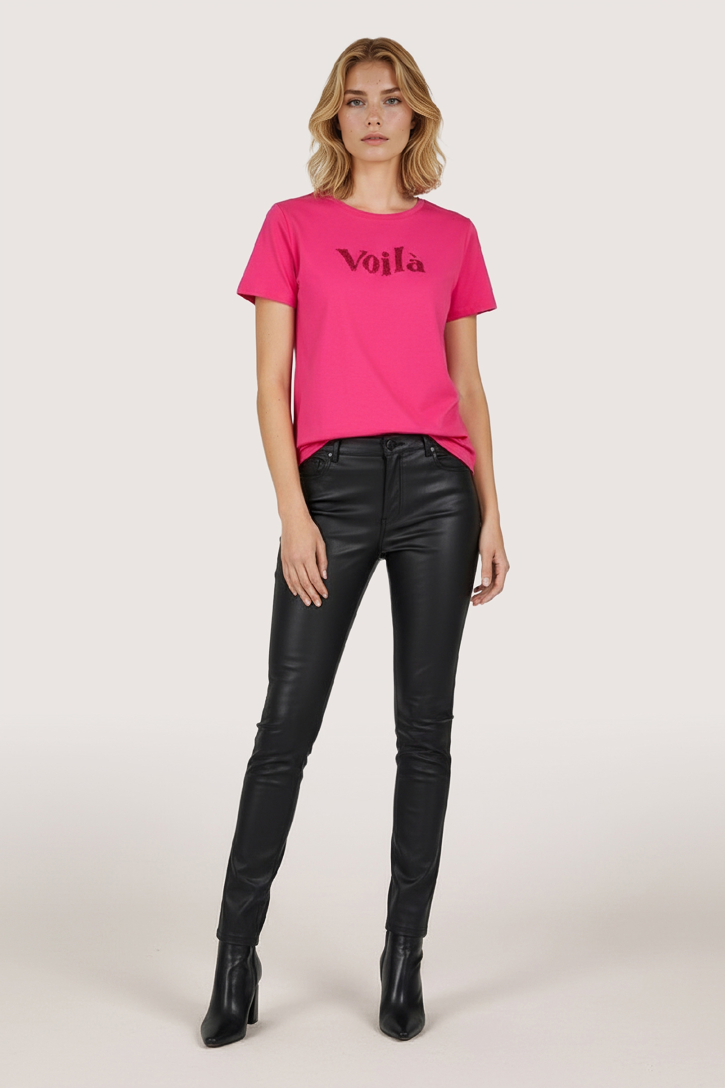 T-SHIRT VOILA SEQUINS FUCHSIA 2