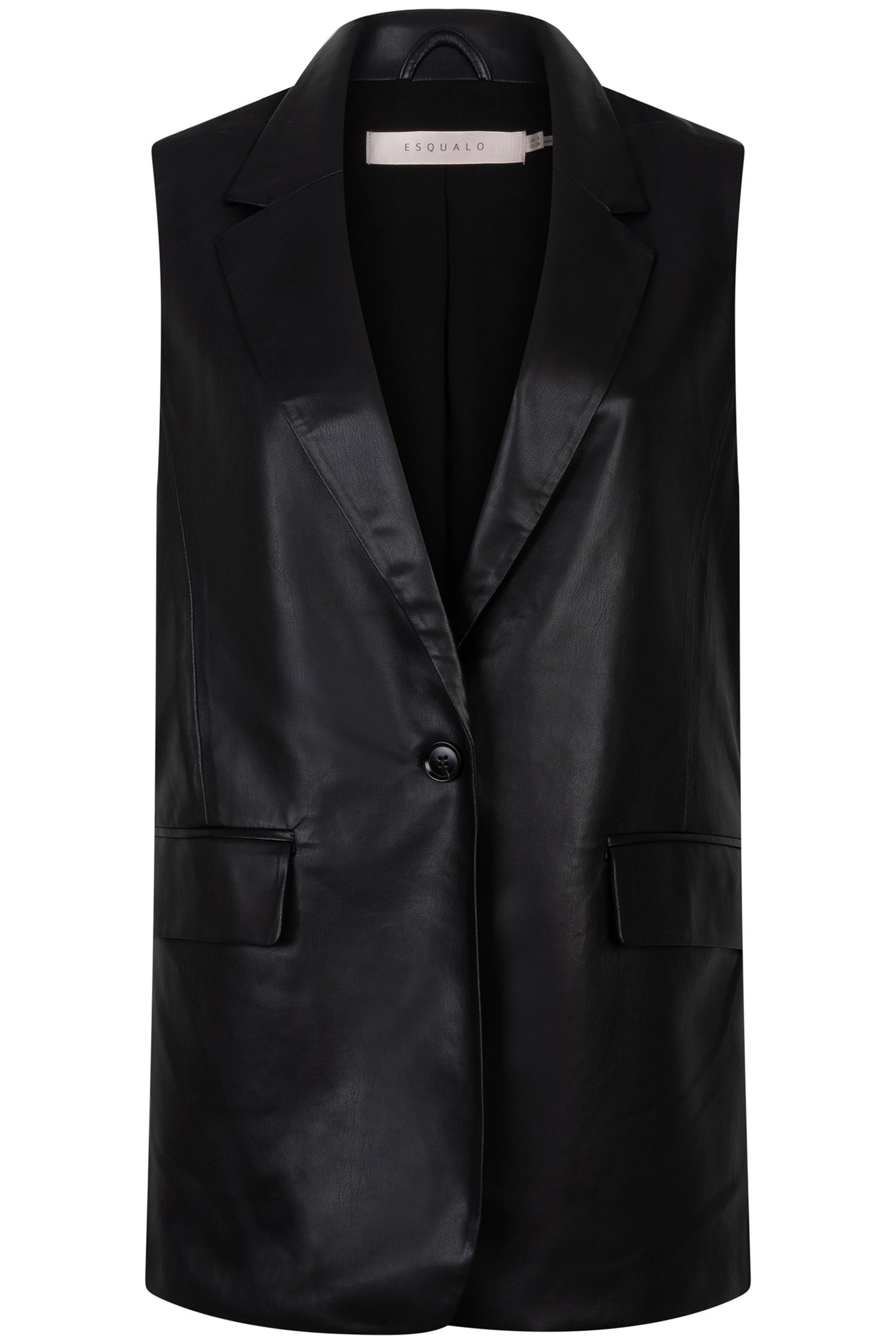 GILET LONG VEGAN LEATHER BLACK 3