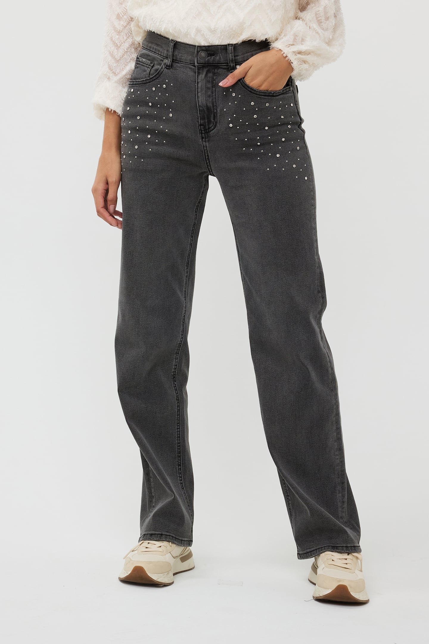 TROUSERS JEANS EMBELLISHMENT BLACK 1