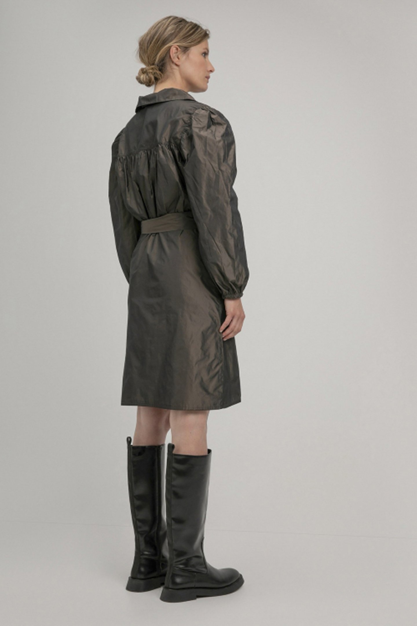 SANNA DRESS DARK BROWN MELANGE 3