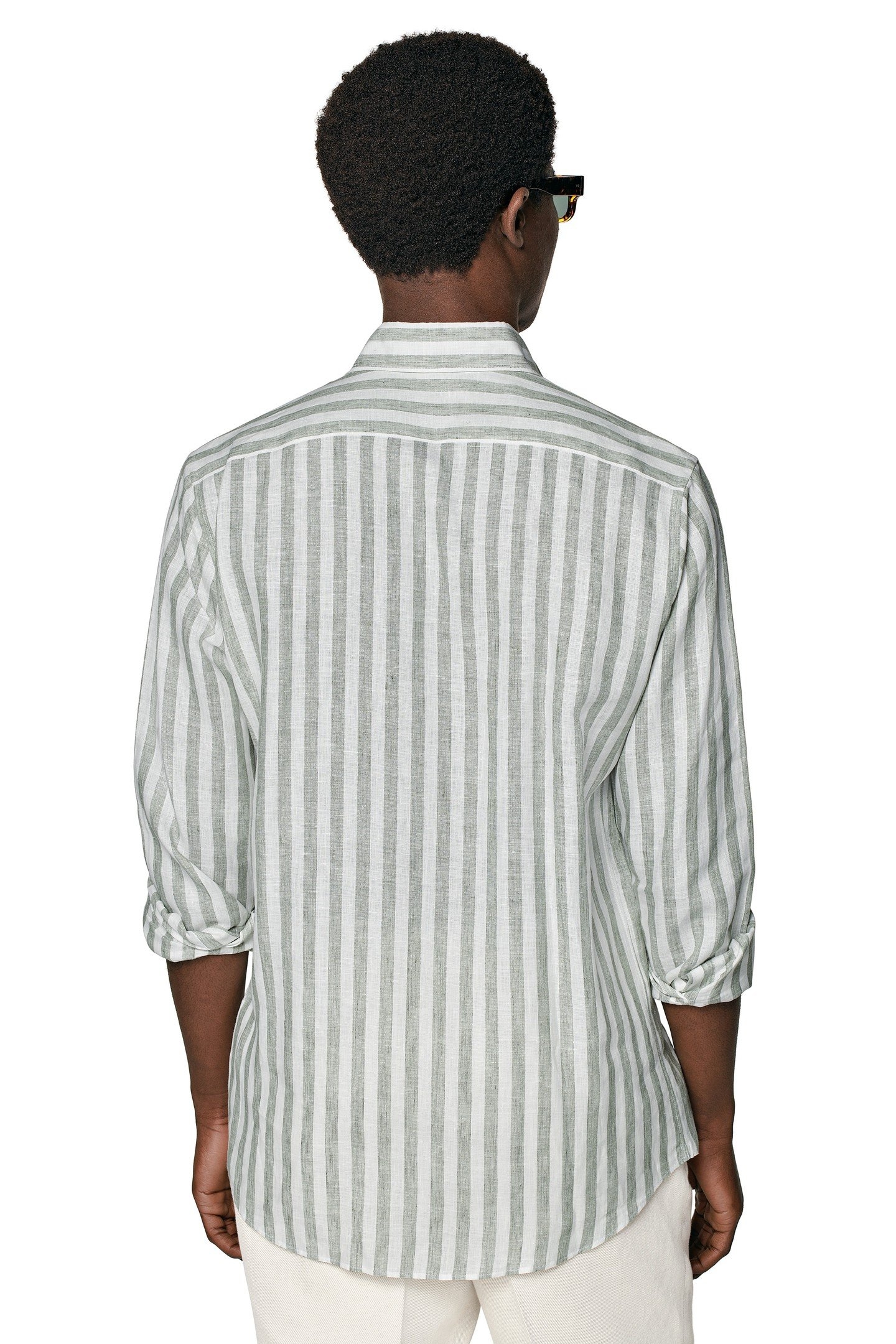 PURE LINEN GREEN STRIPE LIGHT GREEN 3