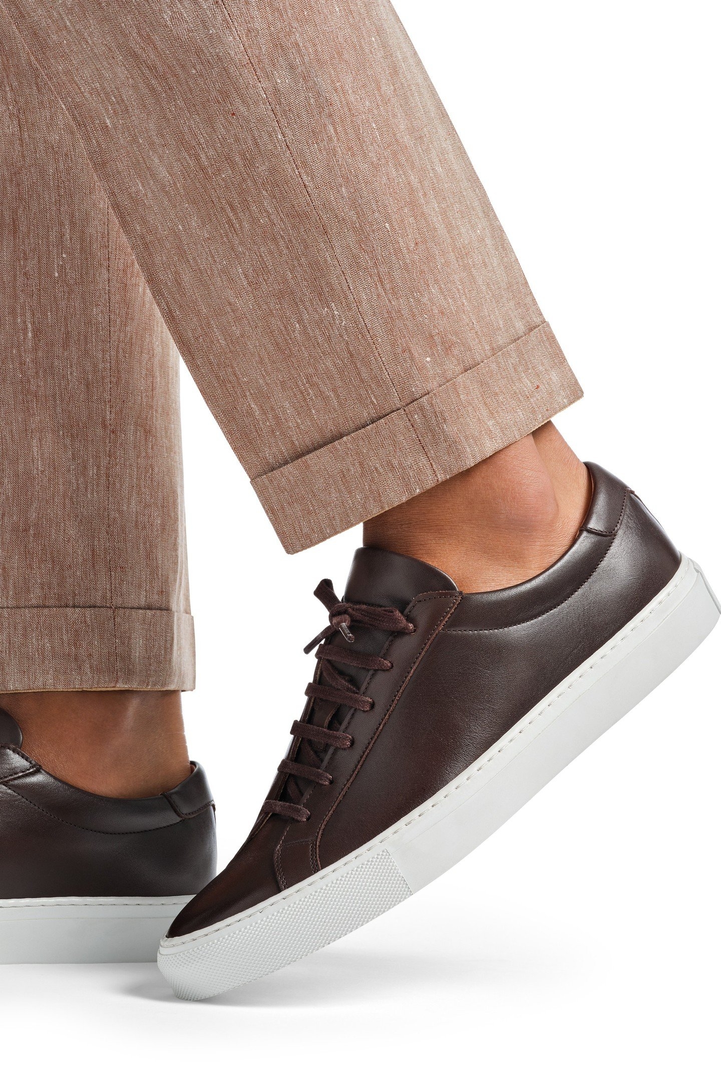 LEATHER-SNEAKER-D.BROWN DARK BROWN 6