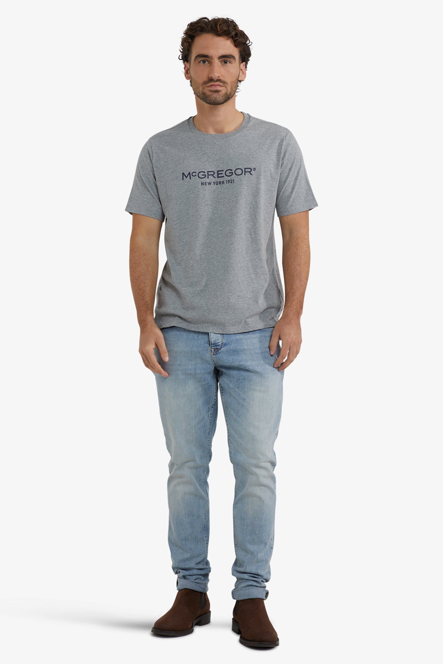 ESSENTIAL LOGO TEE MEDIUM GREY MELANGE 2