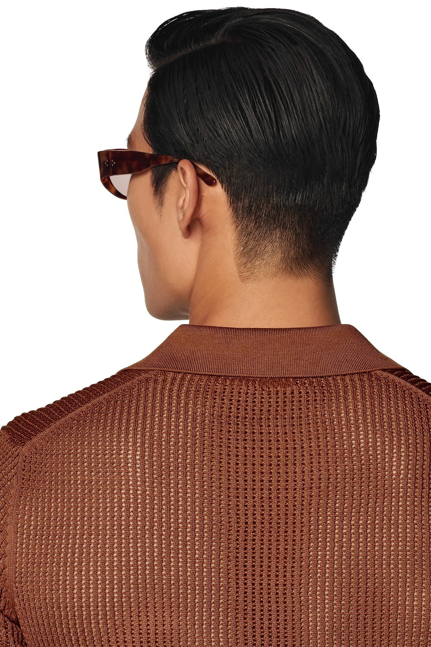 SS BUTTONLESS POLO CROCHET RUST DARK ORANGE 4