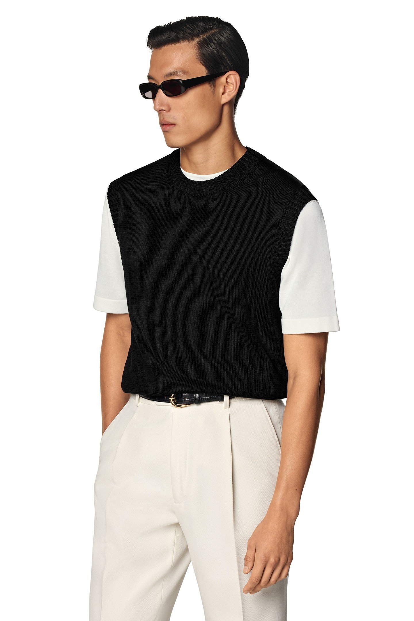 SLEVELESS CREW VEST BLACK BLACK 2