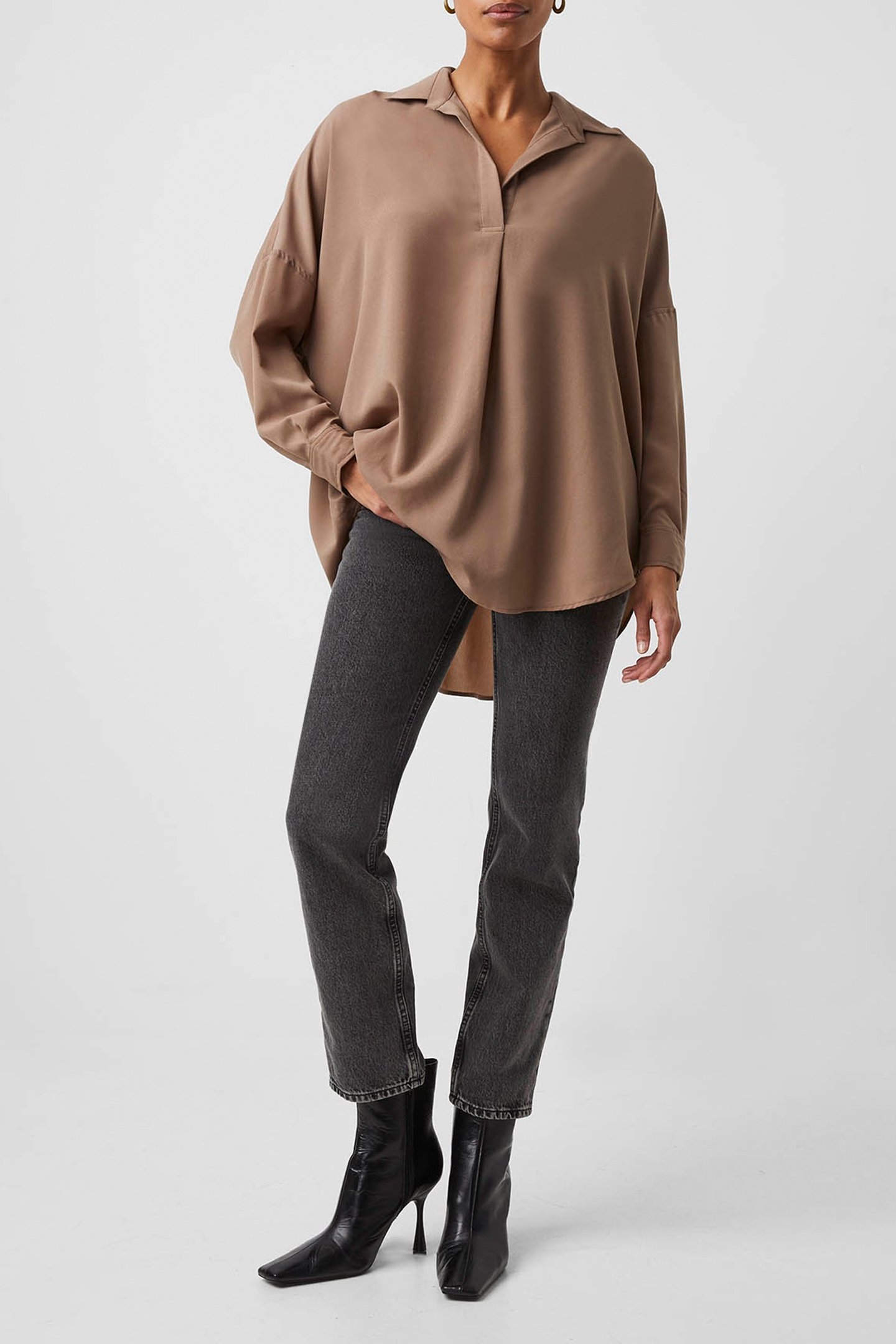 RHODES RECYCLED CREPE POPOVER MOCHA MOUSSE 2