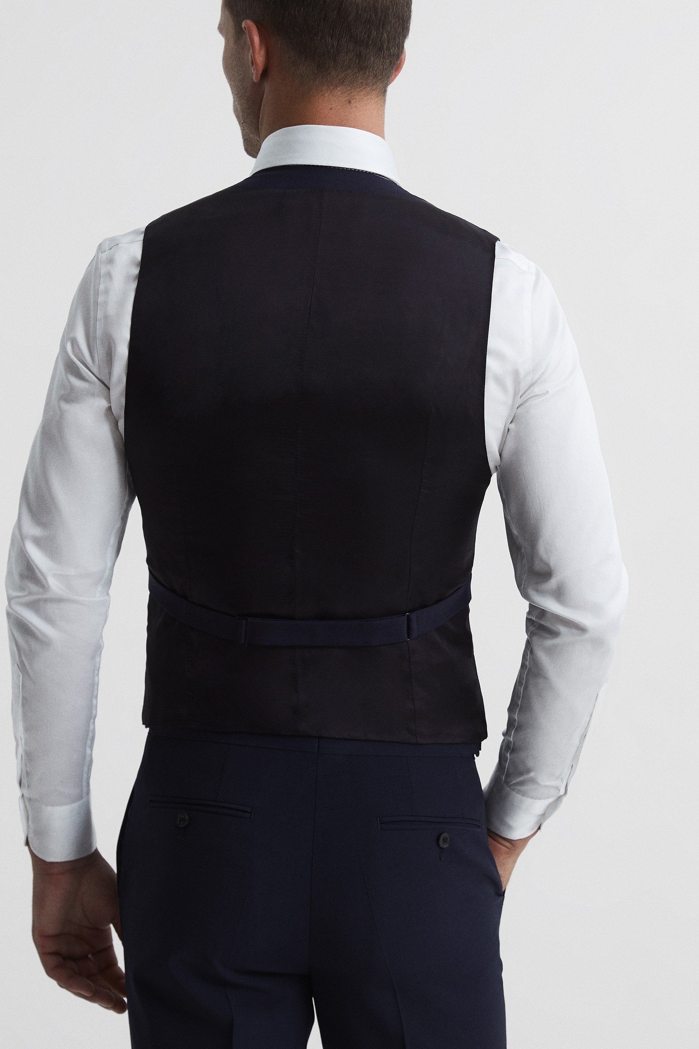 TRAVEL PLAIN WEAVE MODERN WAISTCOAT NAVY 6