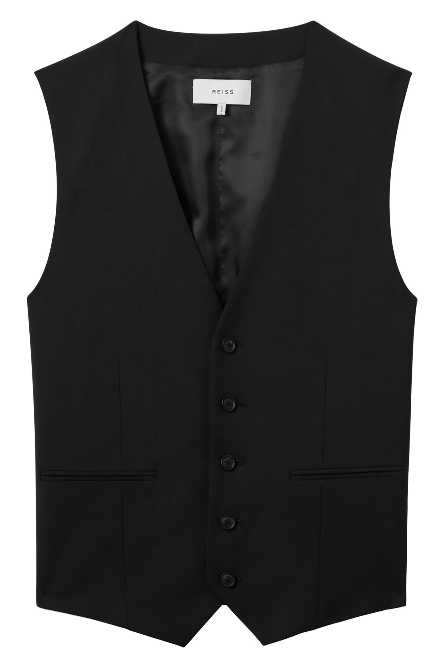 TRAVEL PLAIN WEAVE MODERN WAISTCOAT BLACK 6