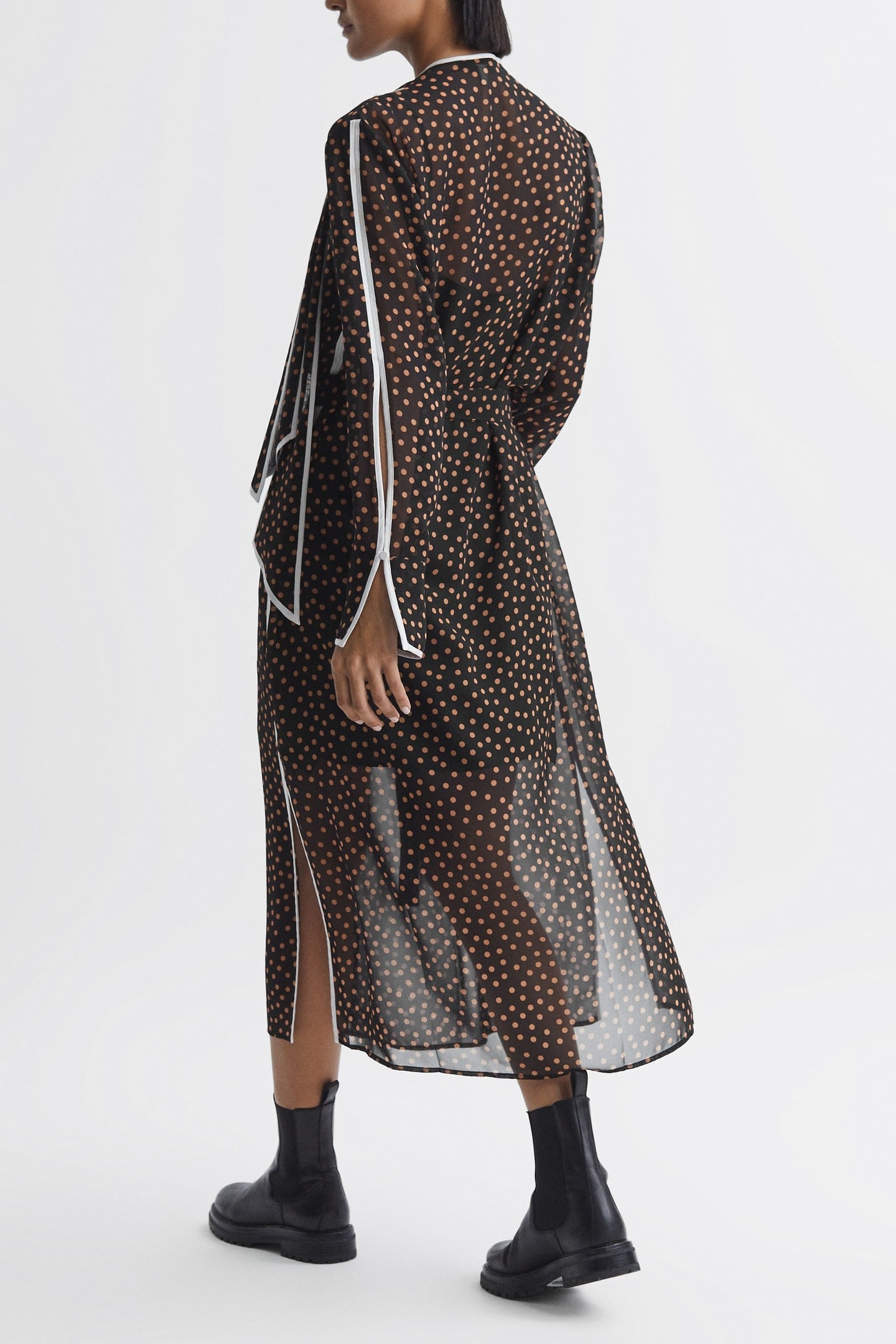 SPOT PRINT MIDI BLACK/BROWN 3