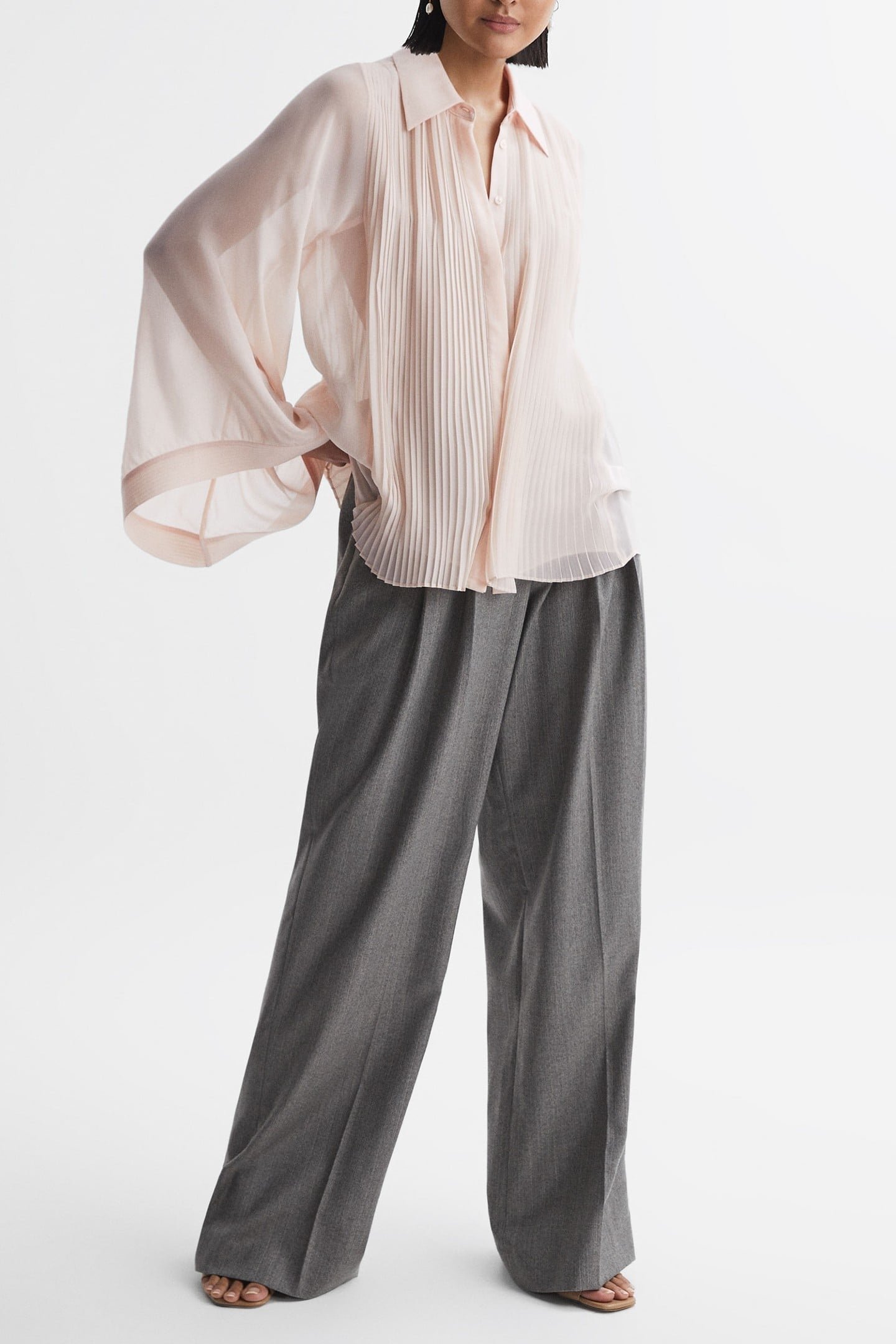 PLEAT DETAIL BLOUSE NUDE 1