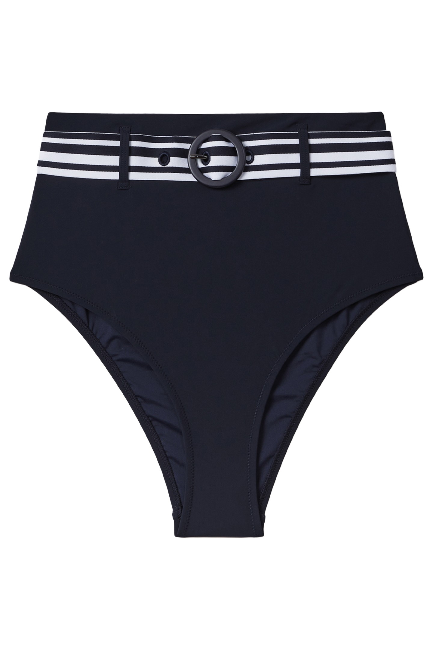 STRIPE BELT HIGHWAIST BIKINI BOTTOM NAVY/WHITE 3