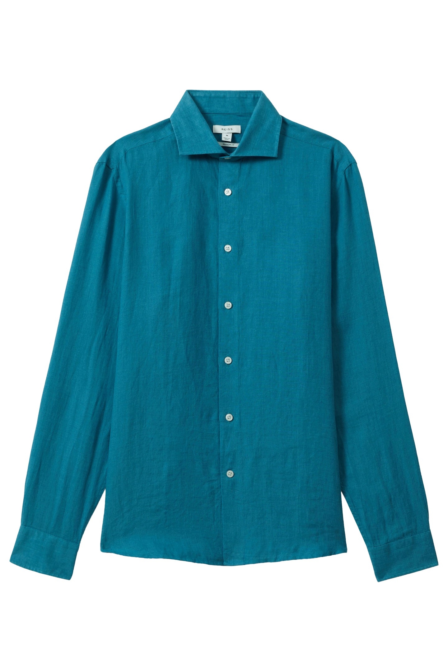 LONGSLEEVE LINEN SHIRT TEAL BLUE 4
