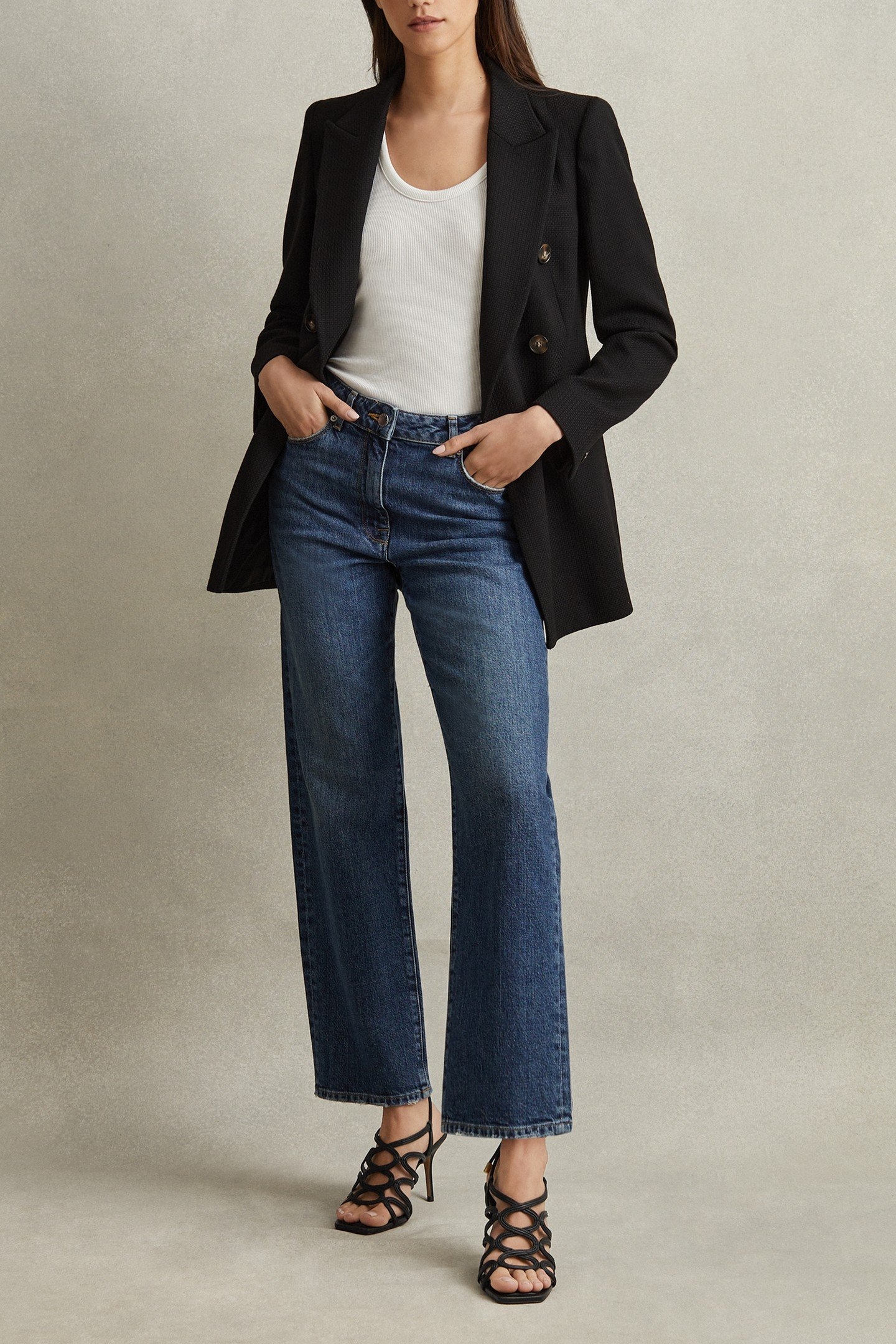 ROPE STRAP HEELED SANDAL BLACK 1