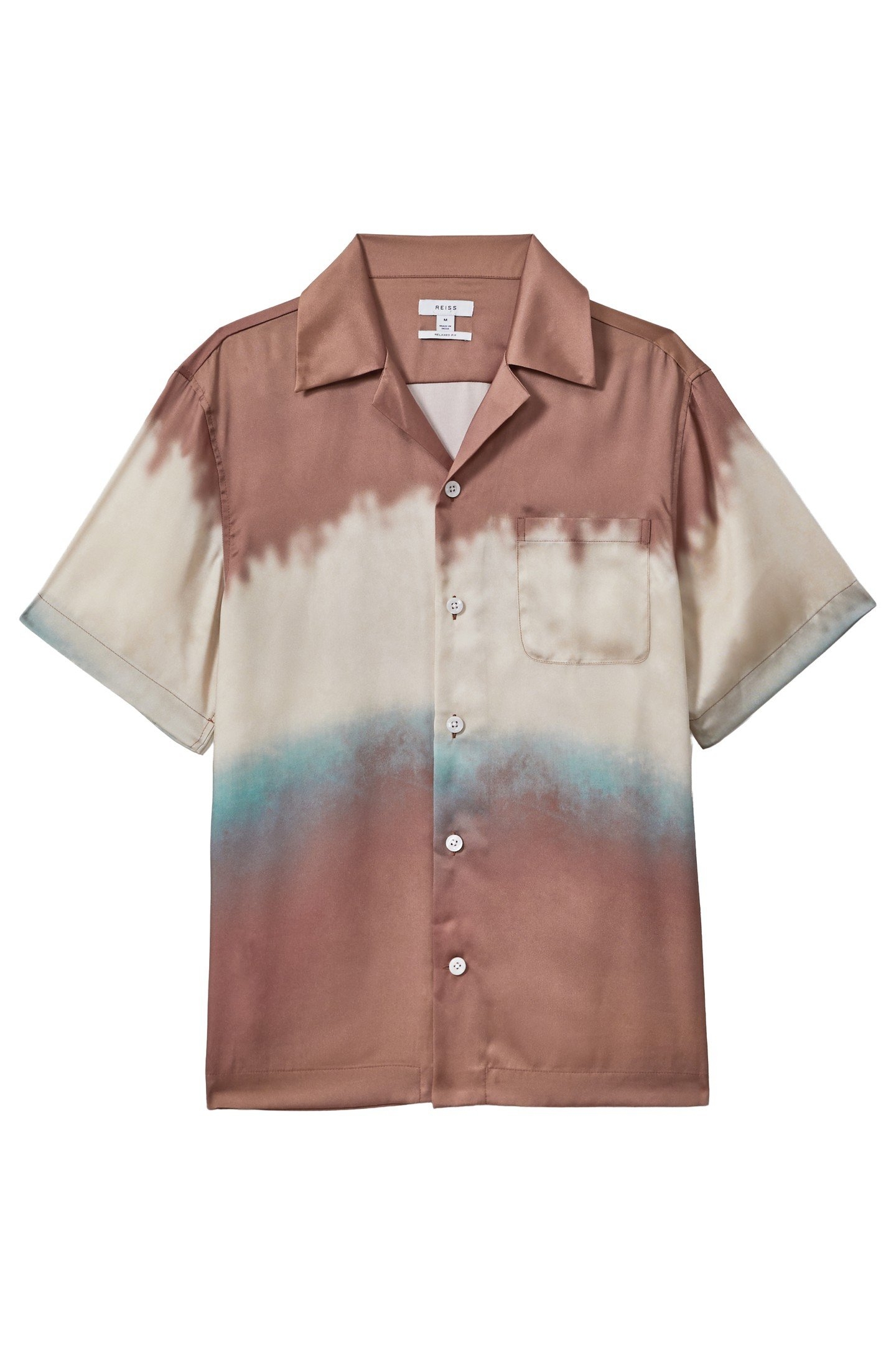 SHORTSLEEVE CUBAN OMBRE PRINT SHIRT TOBACCO 4