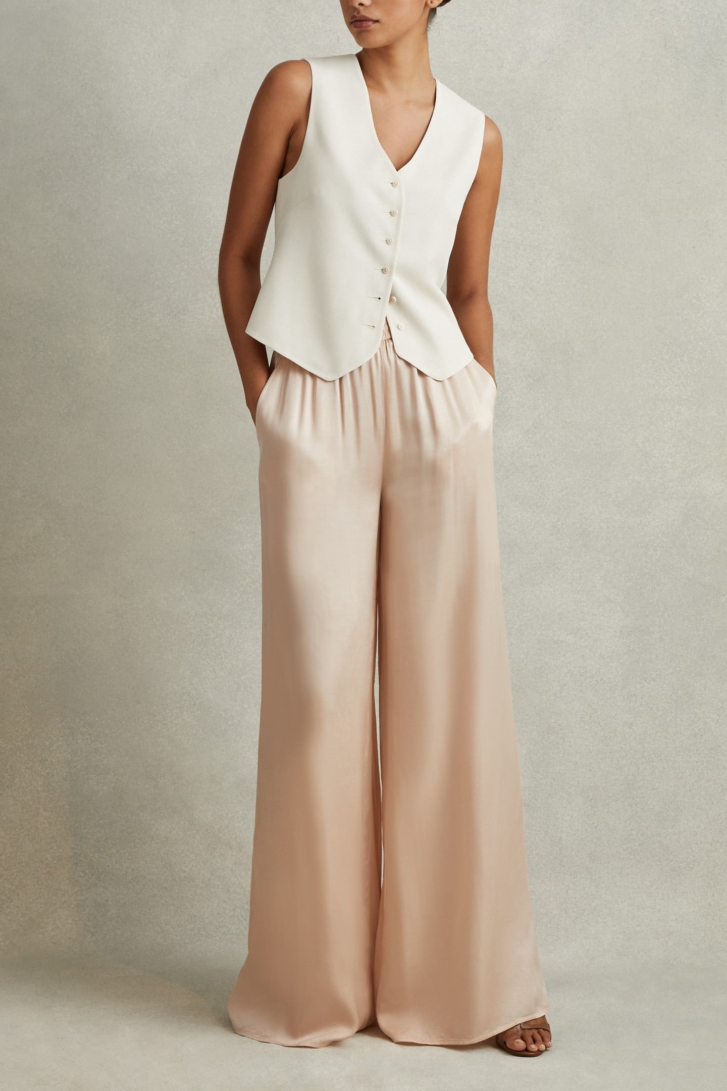 WIDE LEG OCCASION TROUSER CHAMPAGNE 2