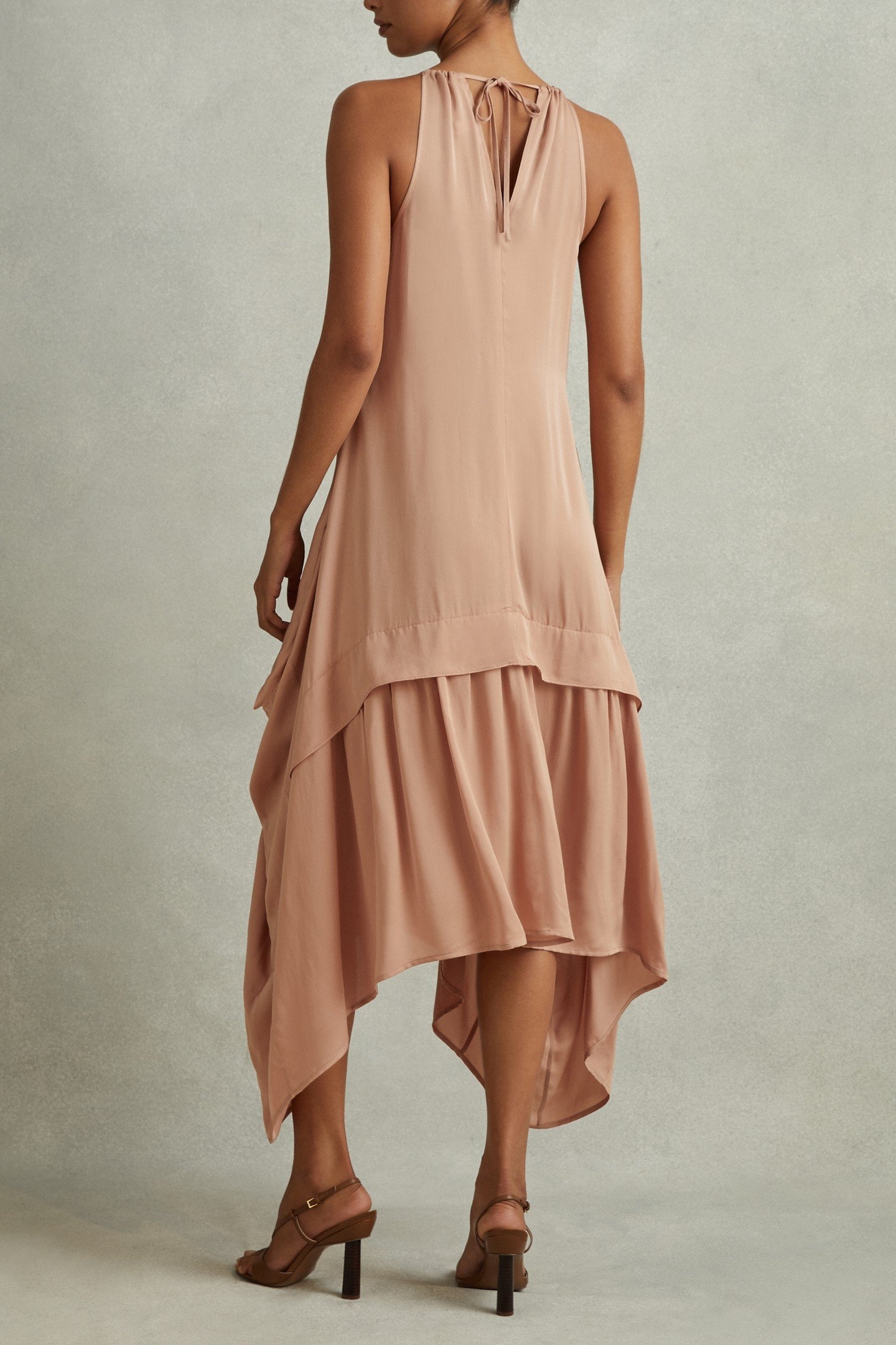 V NECK STRAPPY DRESS NUDE 3