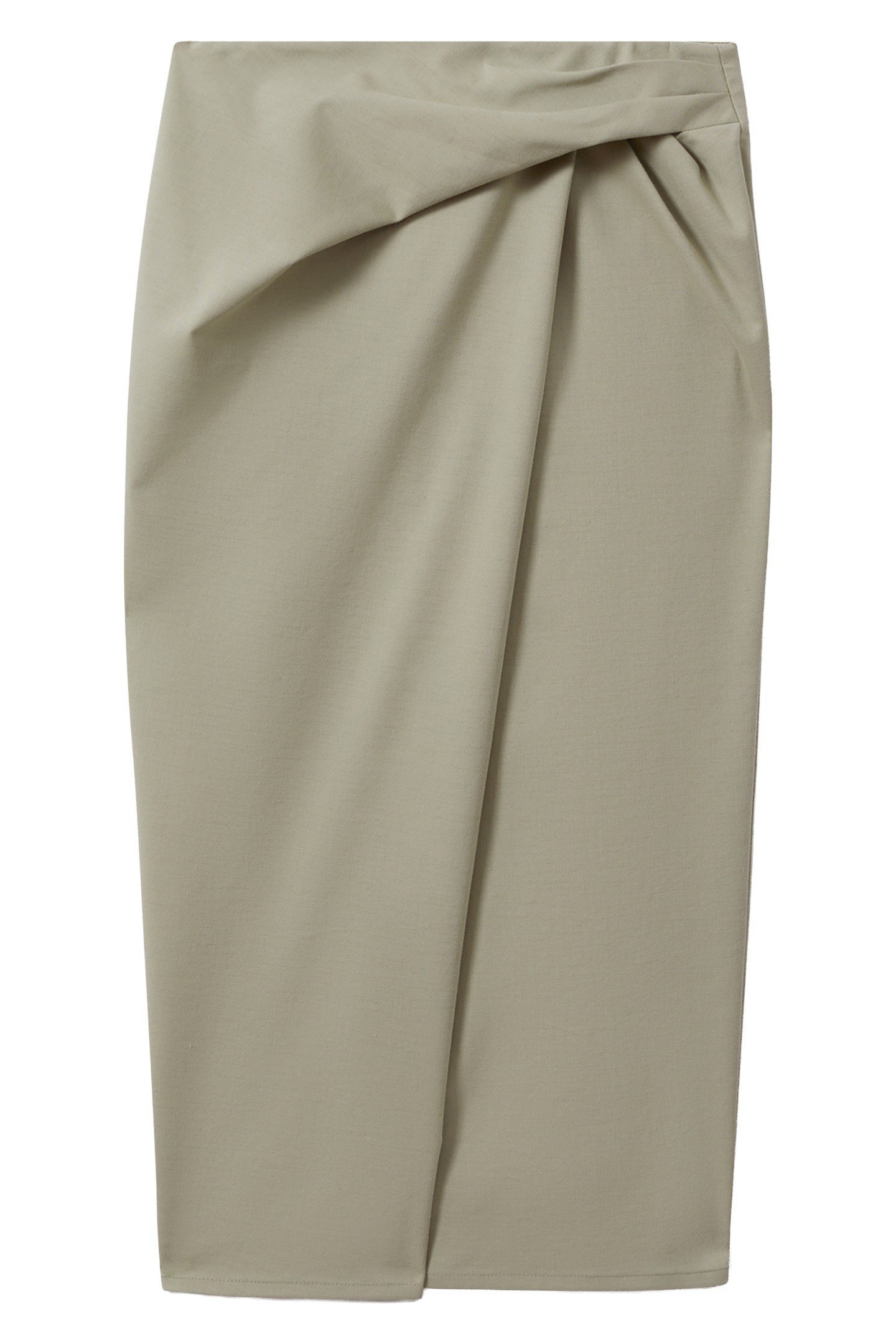 WRAP MIDI SKIRT KHAKI 1