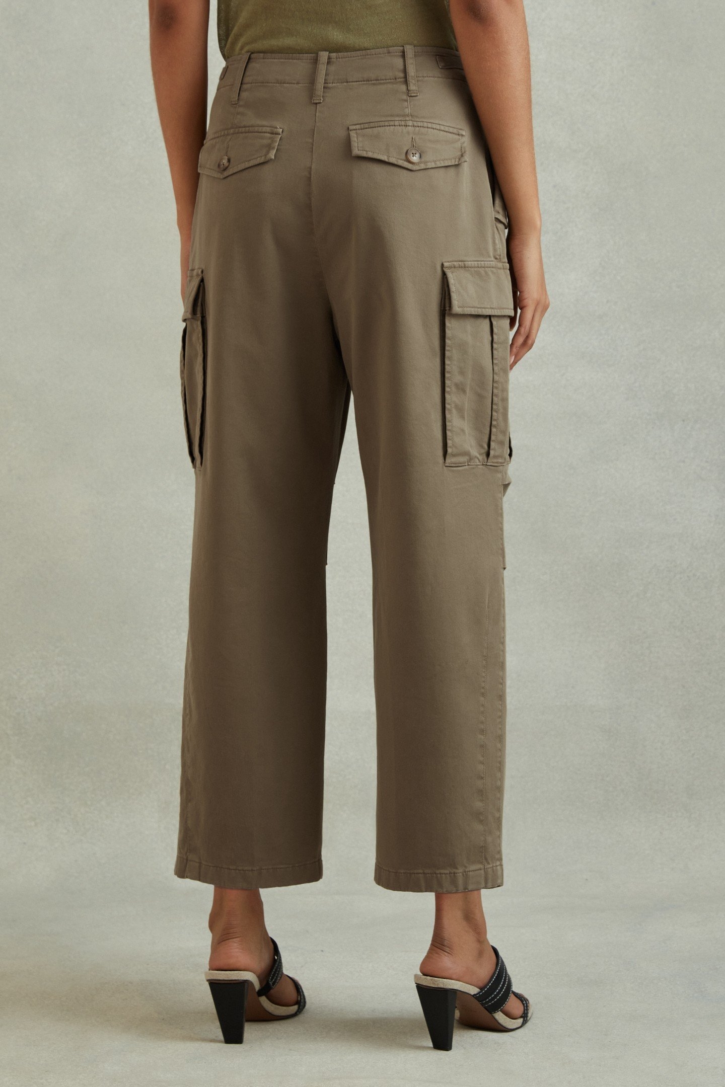 TAPER COTTON COMBAT TROUSER KHAKI 4