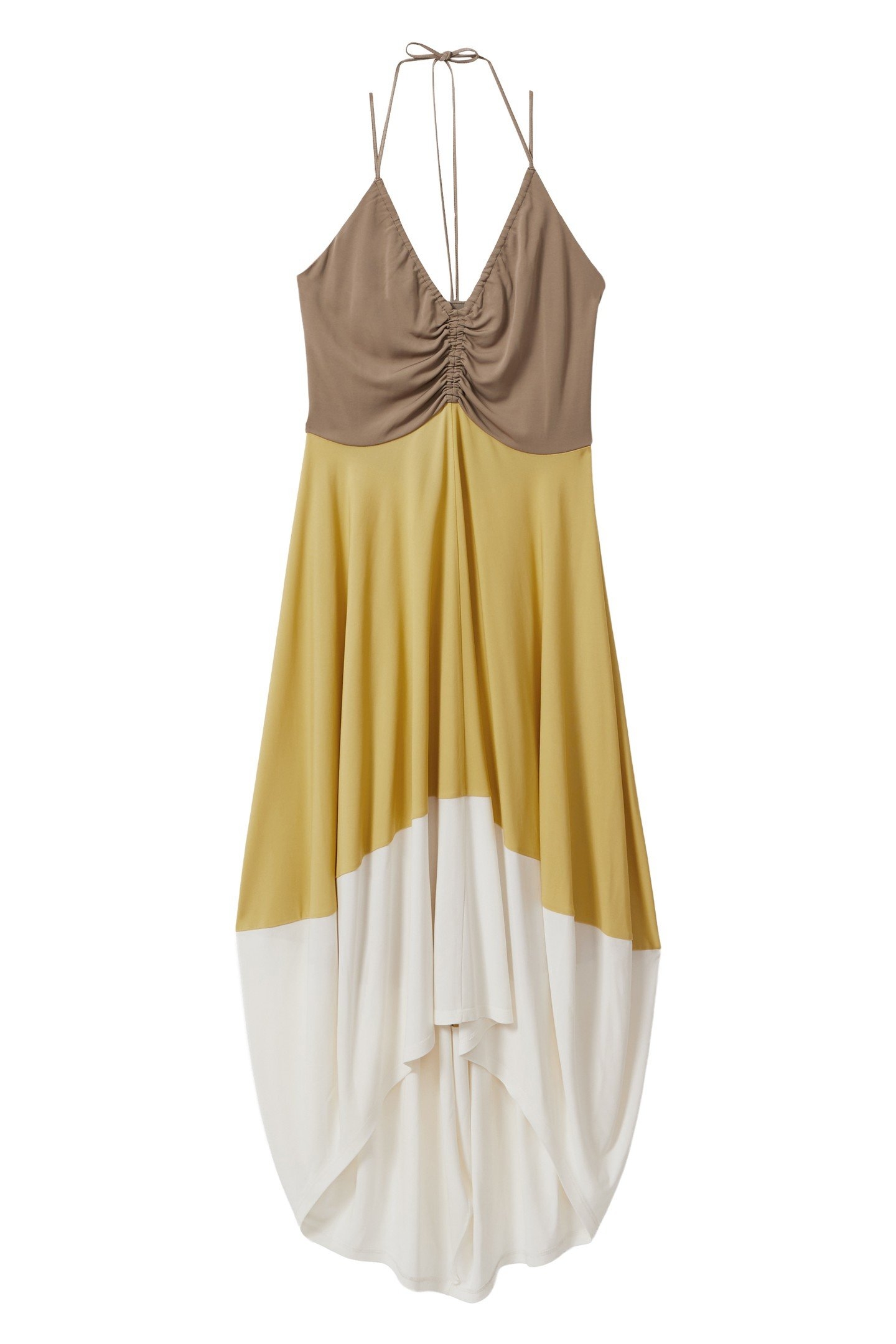 COLOUR BLOCK MIDI DRESS YELLOW/NEUTRAL 3