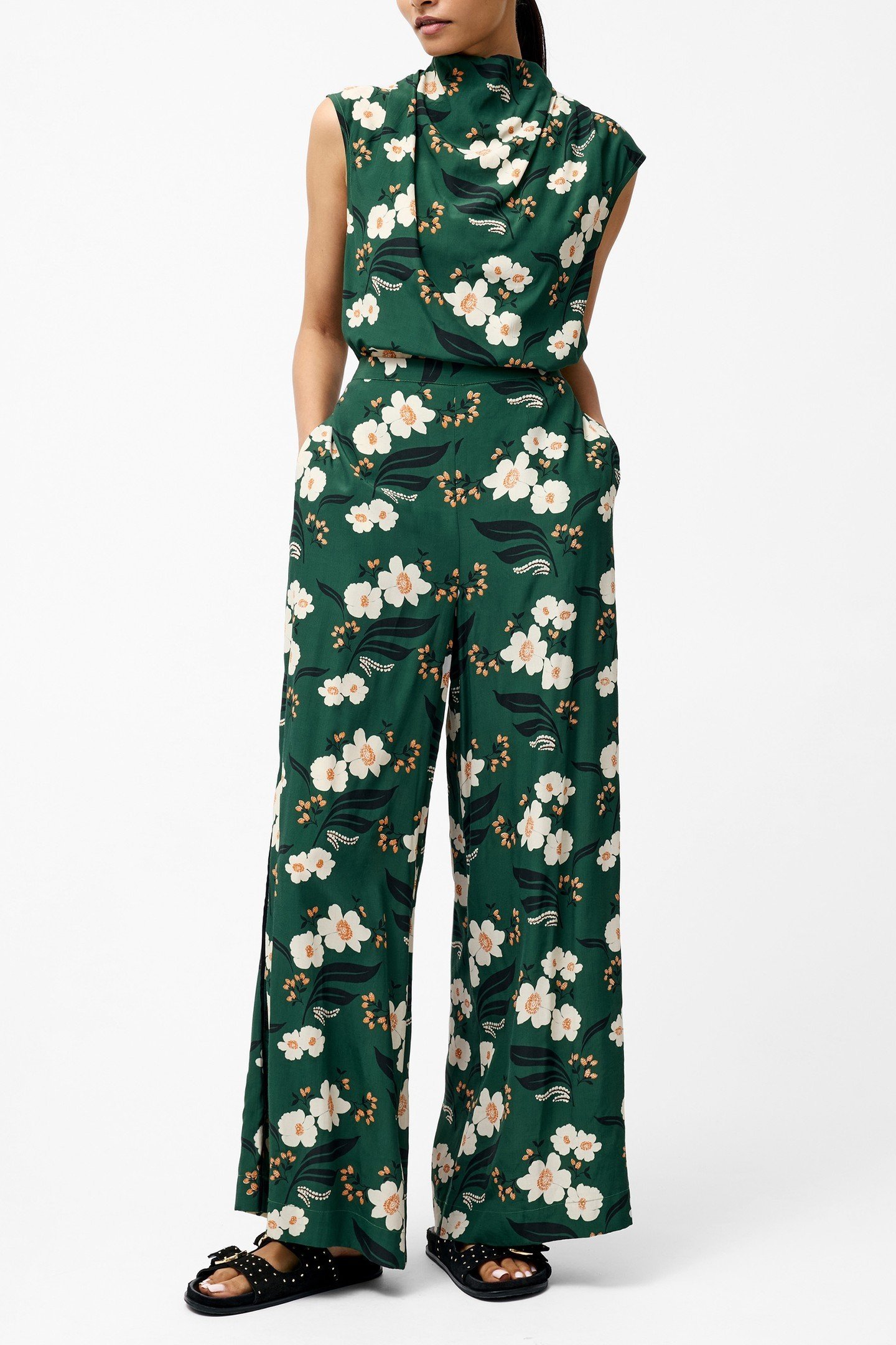 RHIAN PRINTED TROUSER JADE GREEN MULTI 2