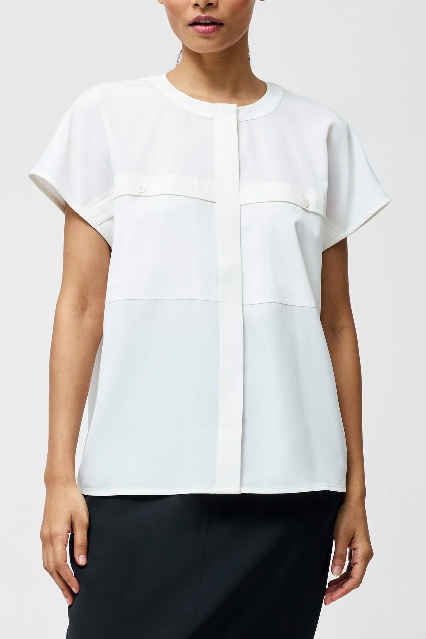 CAPRIANA CREPE CAP SLEEVE TOP SUMMER WHITE 2