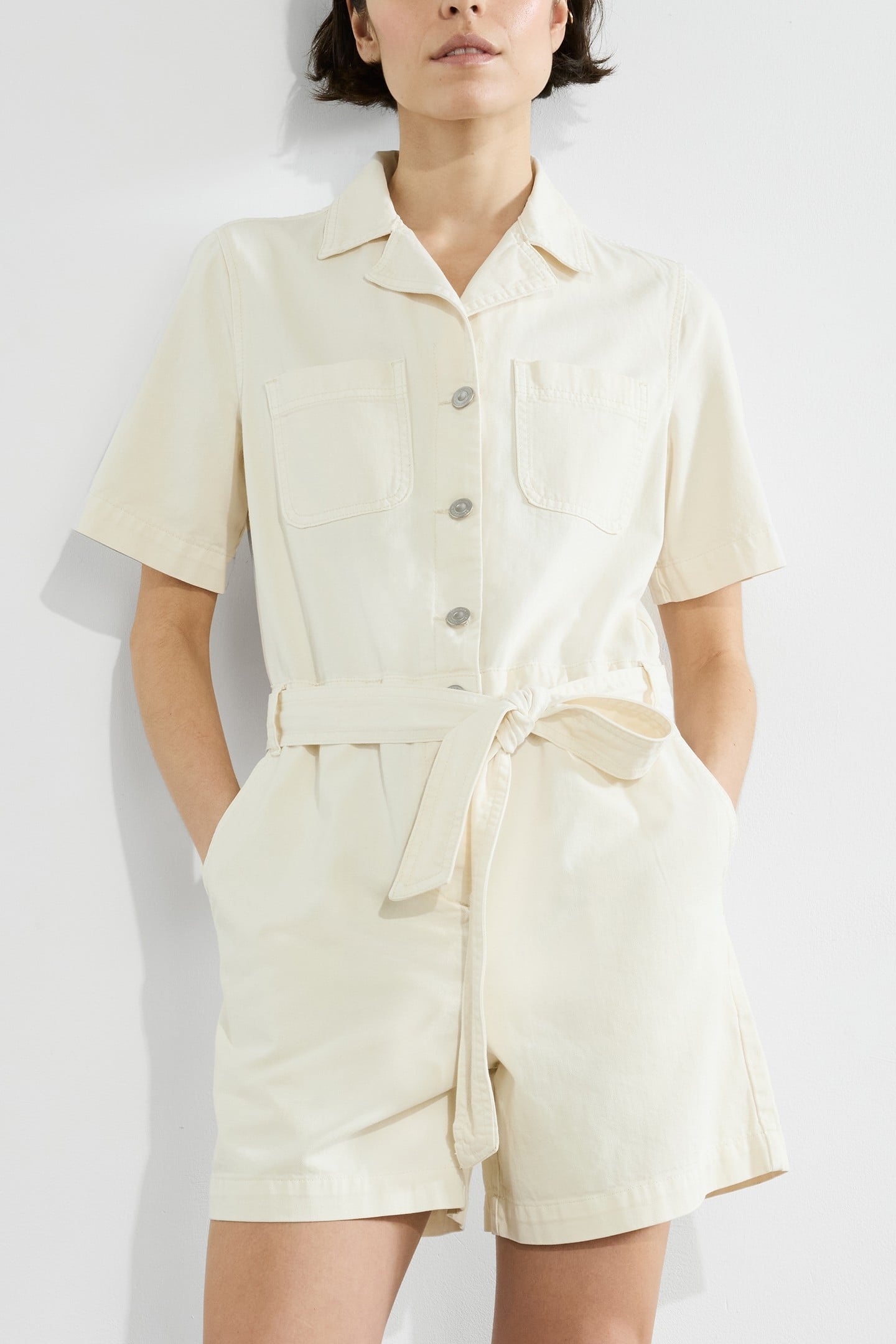 DANA DENIM SS PLAYSUIT ECRU 4