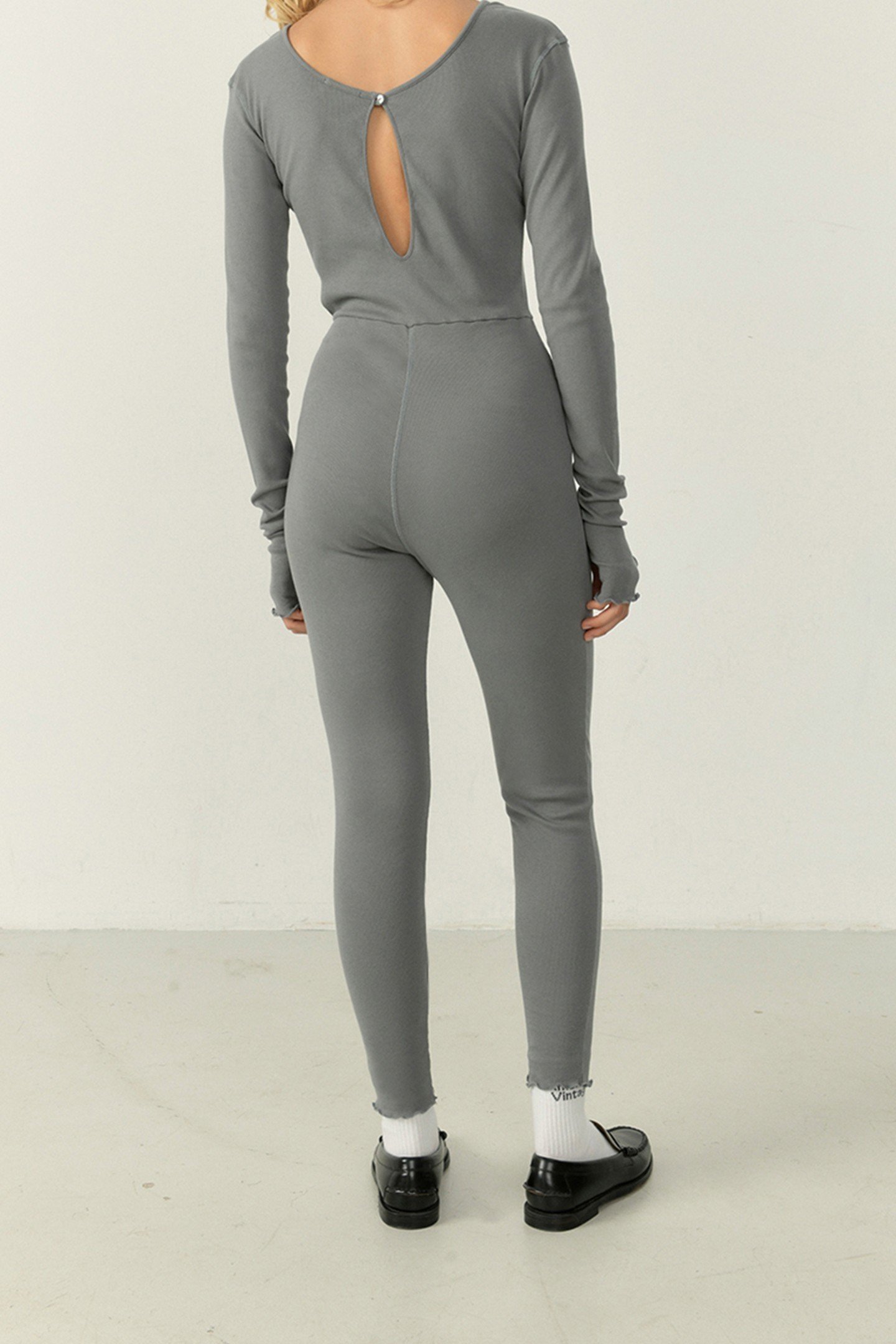 MID-LENGTH BOAT NECK PANTS JUMPSUIT FOGGY 5