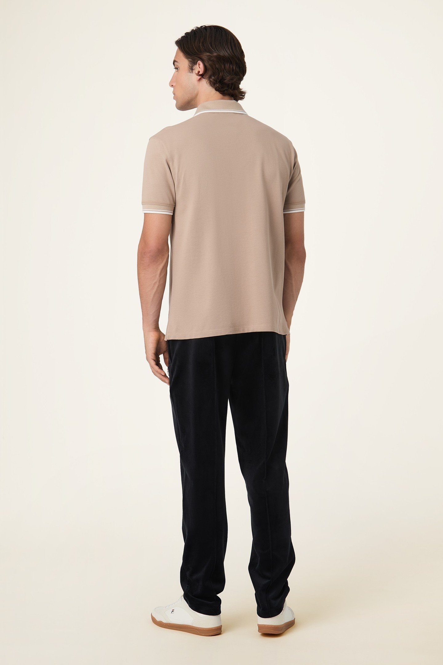 ADRIANO REGULAR TAPERED VELOUR TRACK PANTS BLACK 3