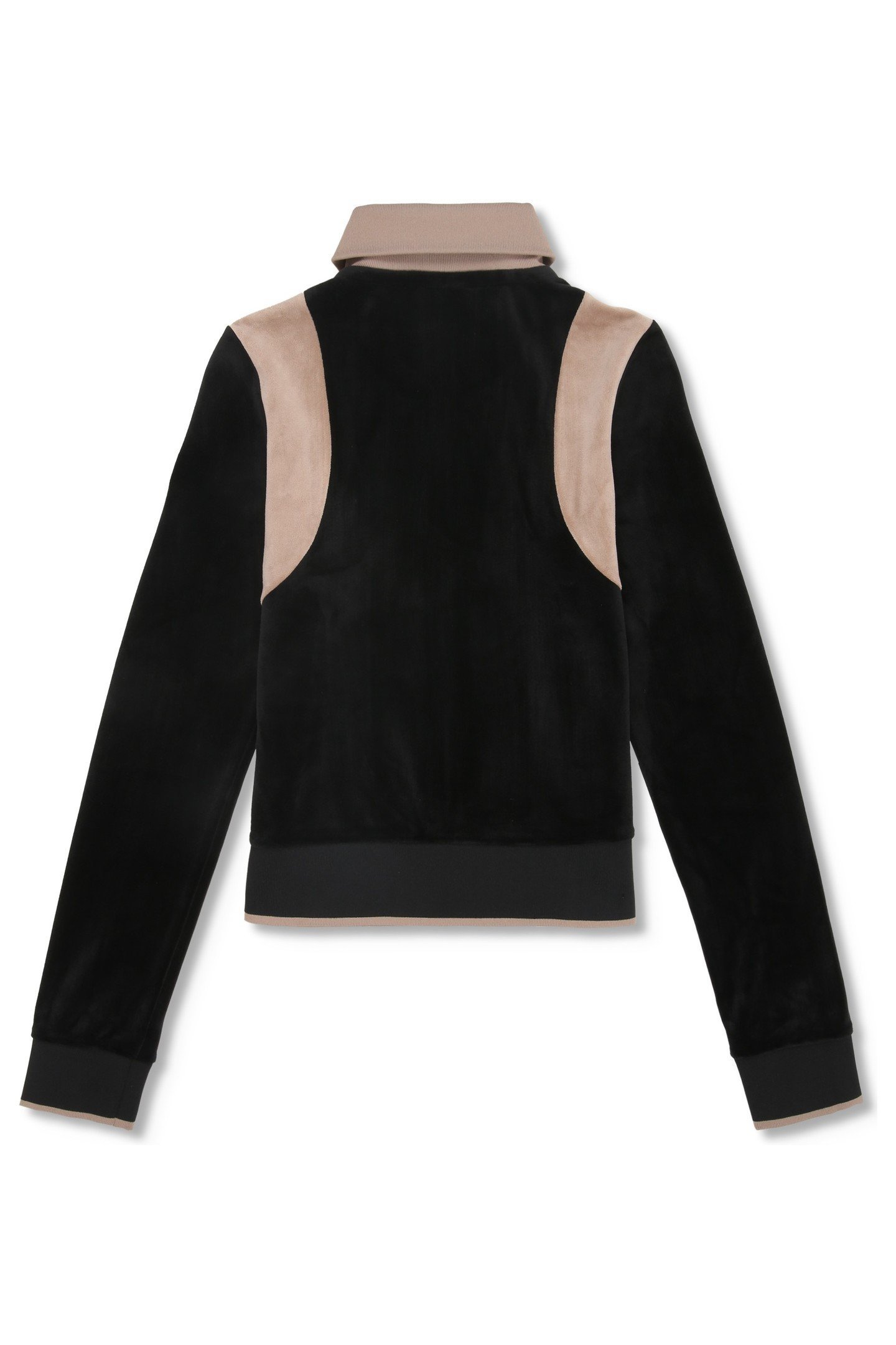 ADRIANO SLIM VELOUR TRACK JACKET BLACK-TAUPE GRAY 4