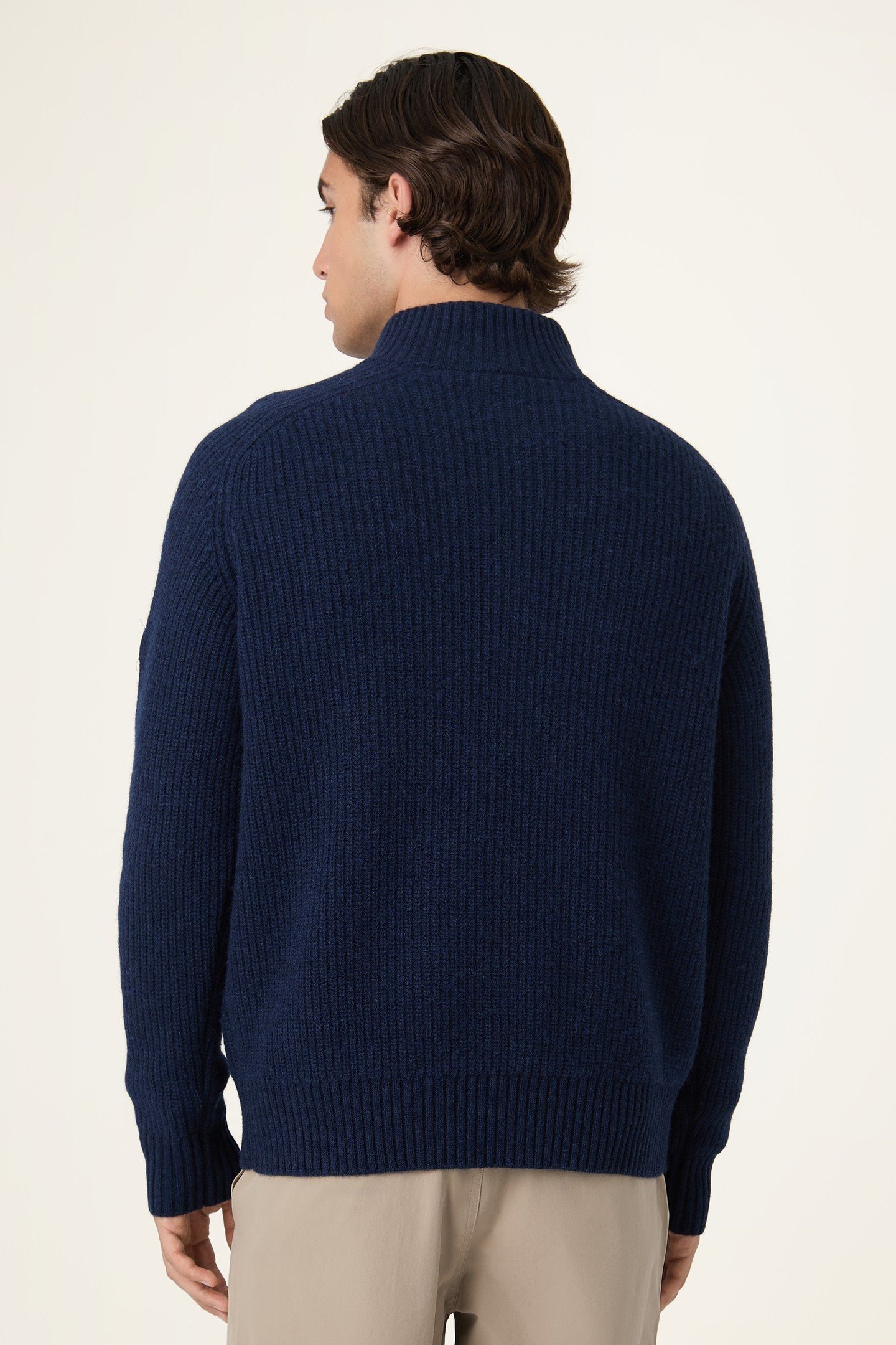 GIOVANNI RELAXED HALF-ZIP KNIT SAILING SWEATER BLACK IRIS 3