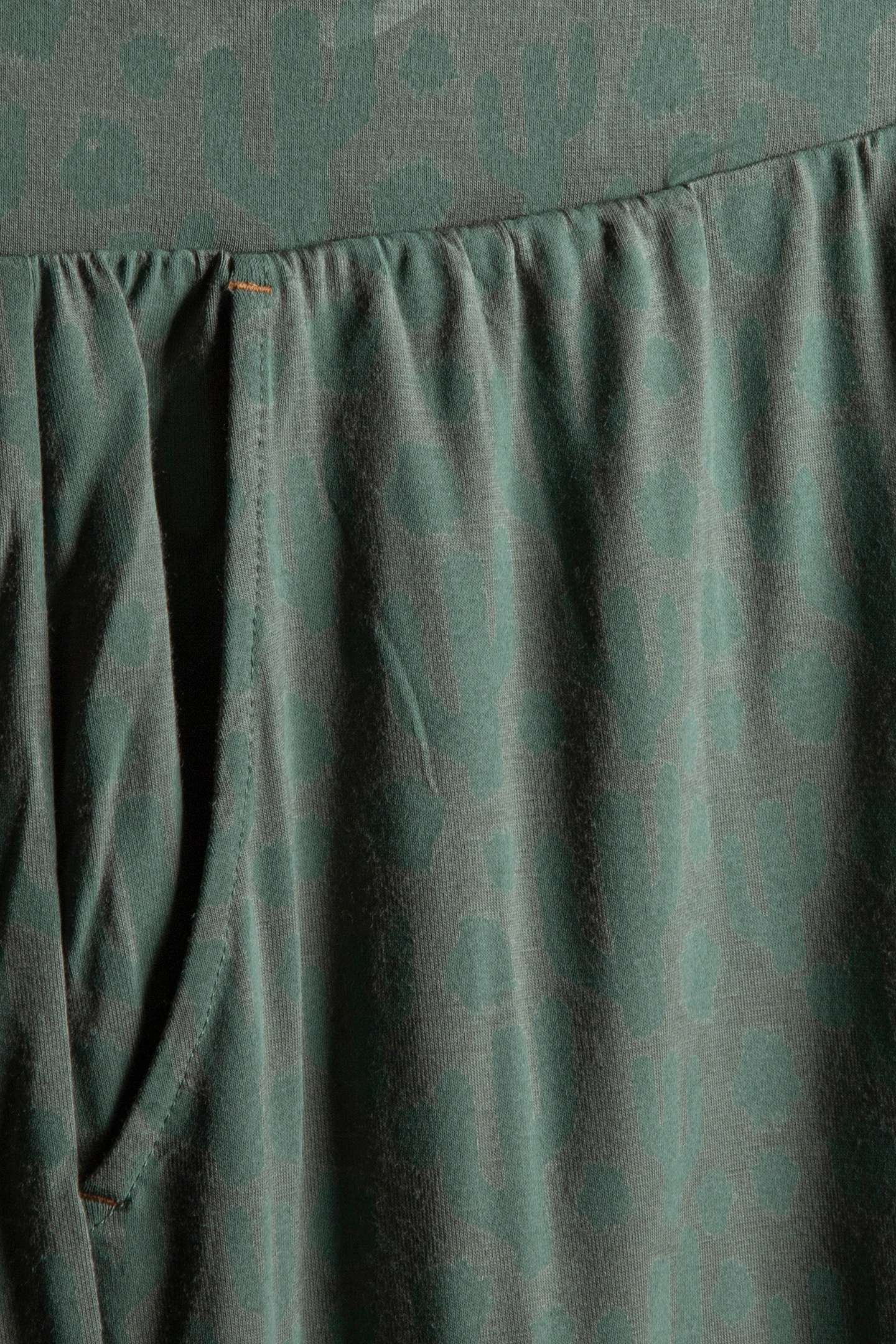 PIPPA WIDE LEG JERSEY TROUSERS GREEN PRINT 4