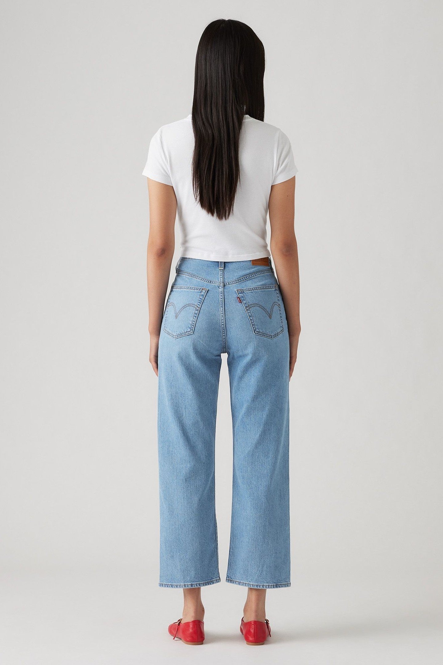 RIBCAGE STRAIGHT ANKLE COTTON LINEN JEANS MED INDIGO 4