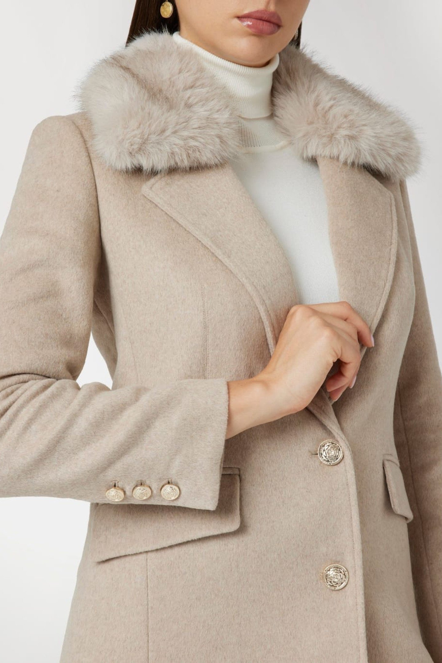 NANCY FIT COAT FAUX CEMENTO MULTI 7