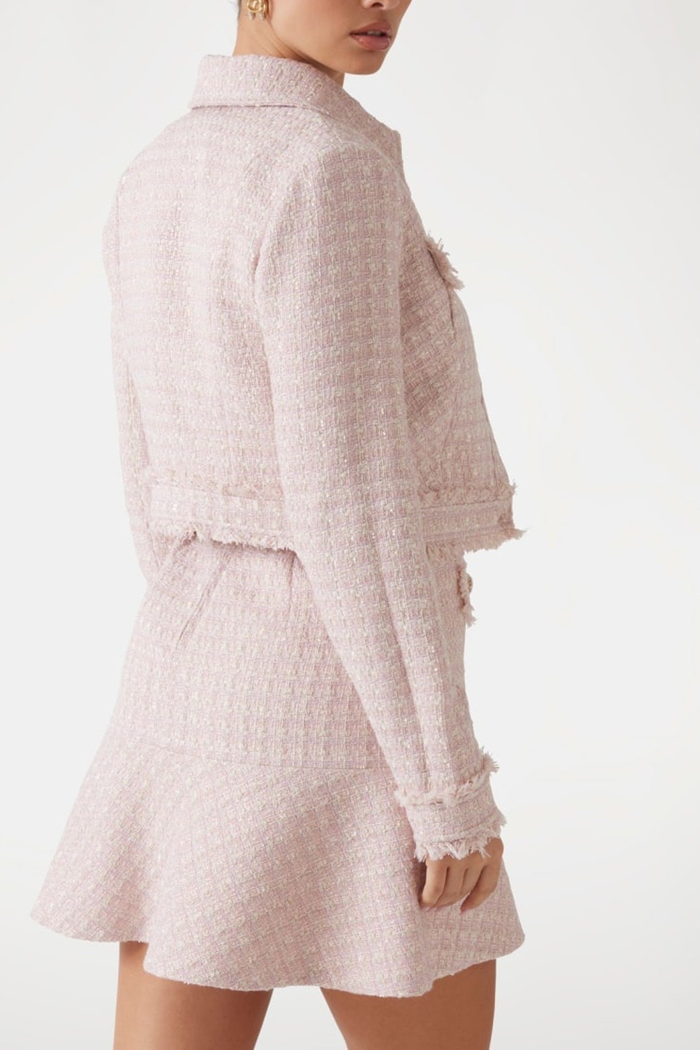 DAPHNEE CROPPED JACK PINK AND WHITE TWEED 8