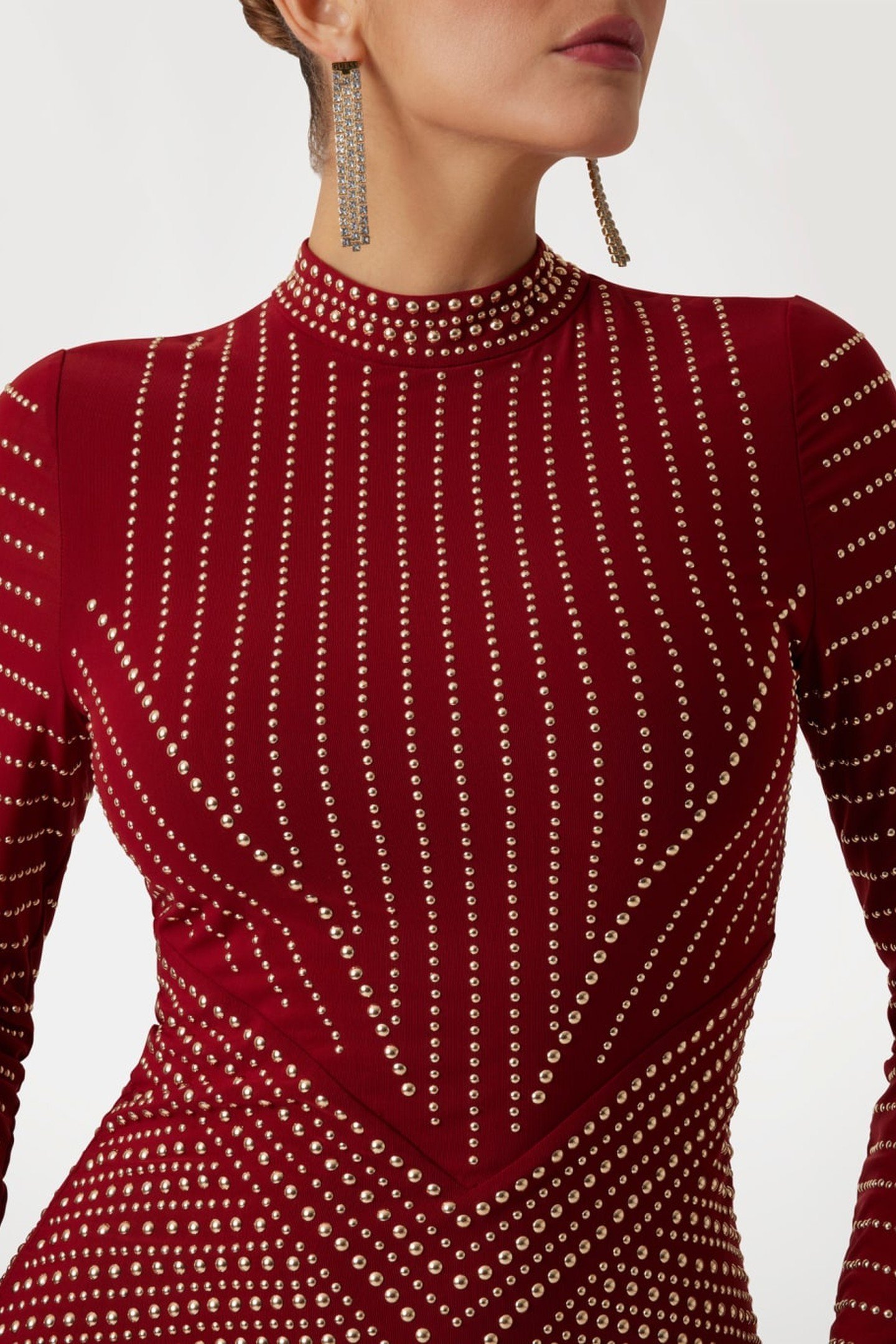 KRISTAL DRESS DARK JAM RED 6