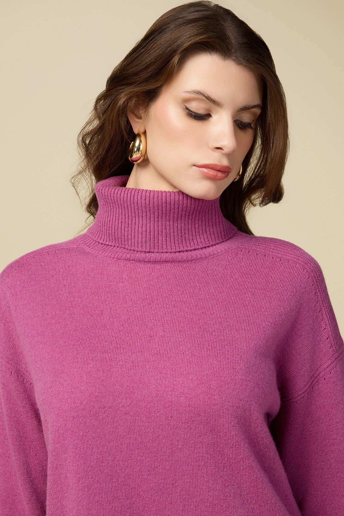 CASHMERE/WOOL TURTLENECK SWEATER PURPLE 4